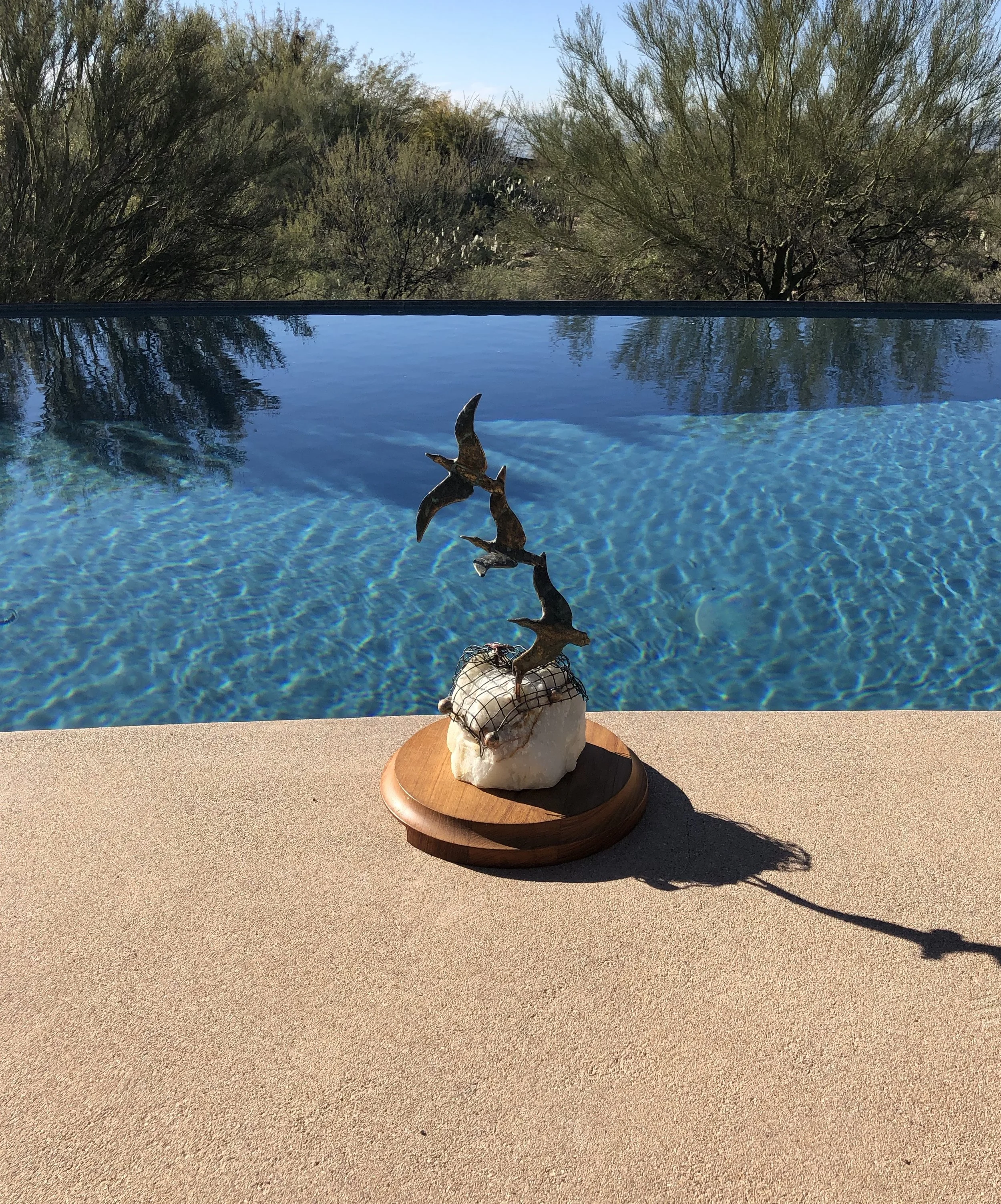 Mid Century Modern Curtis Jere Birds Sculpture