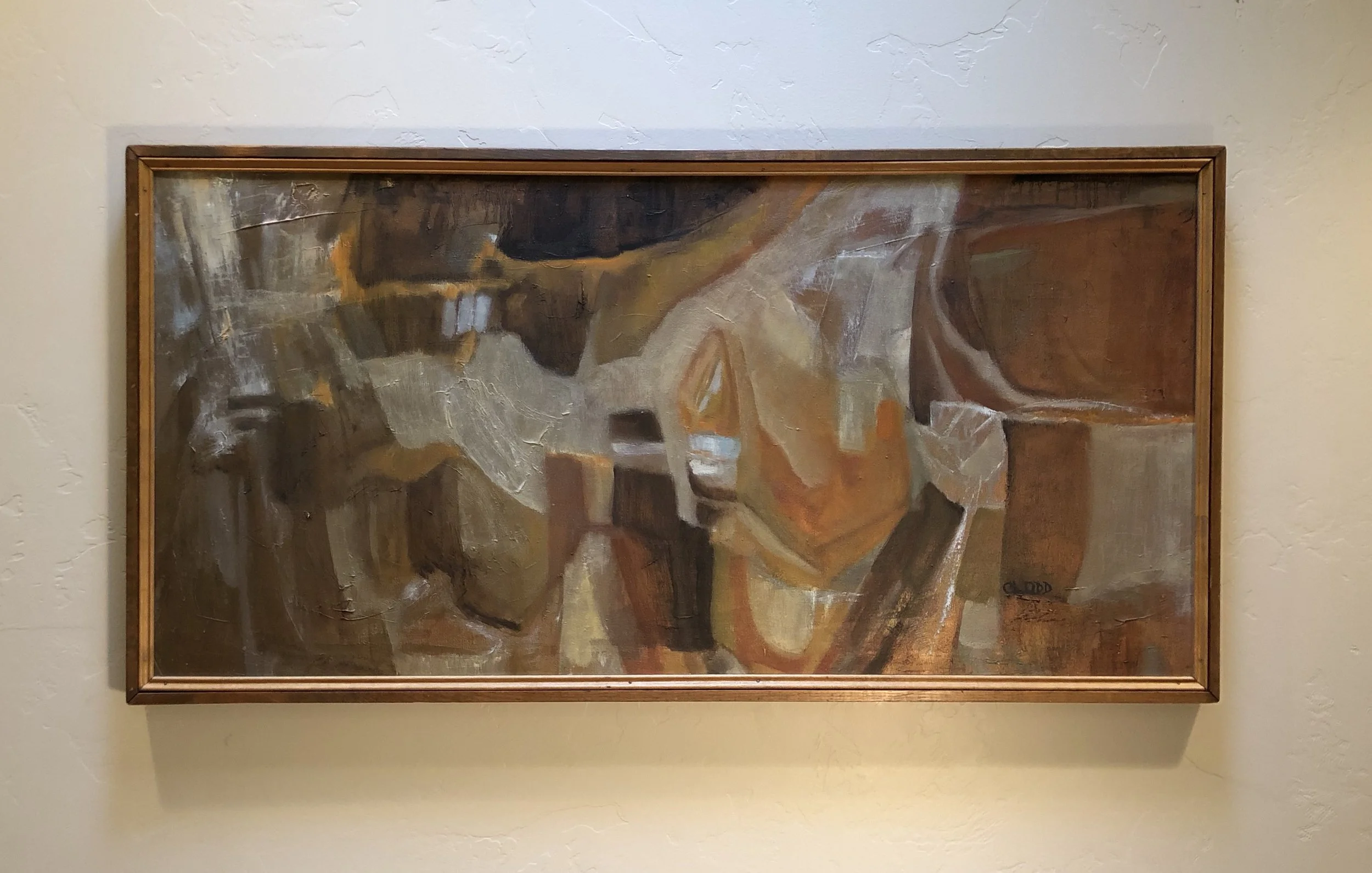 Mid Century Modern Abstract Oil on Canvas