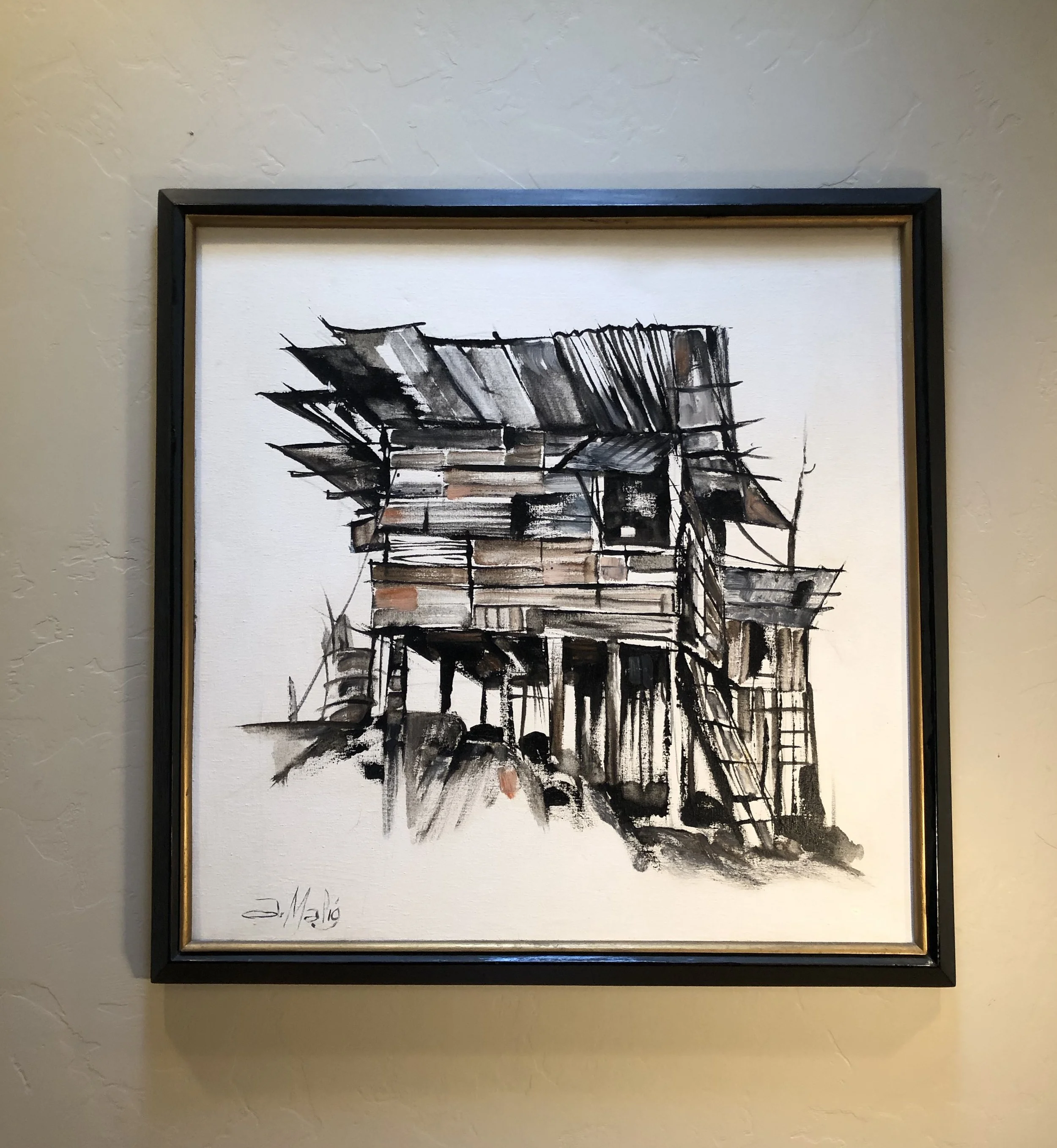 Mid Century Modern Oil on Canvas