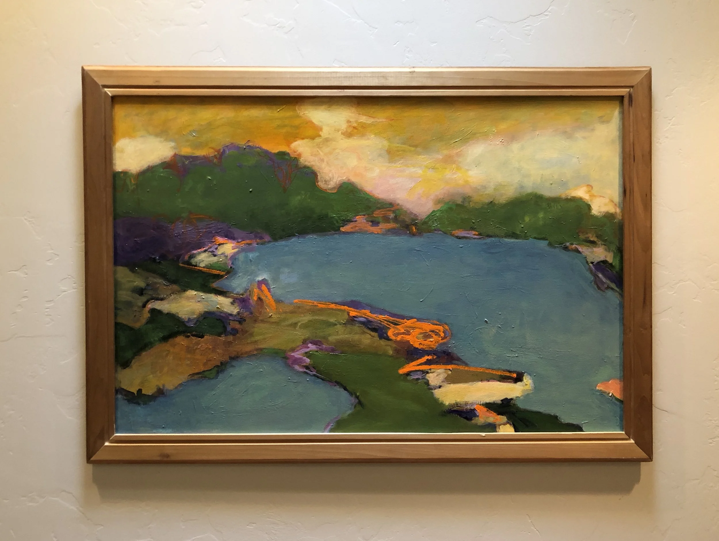 Vintage Abstract Waterside Landscape