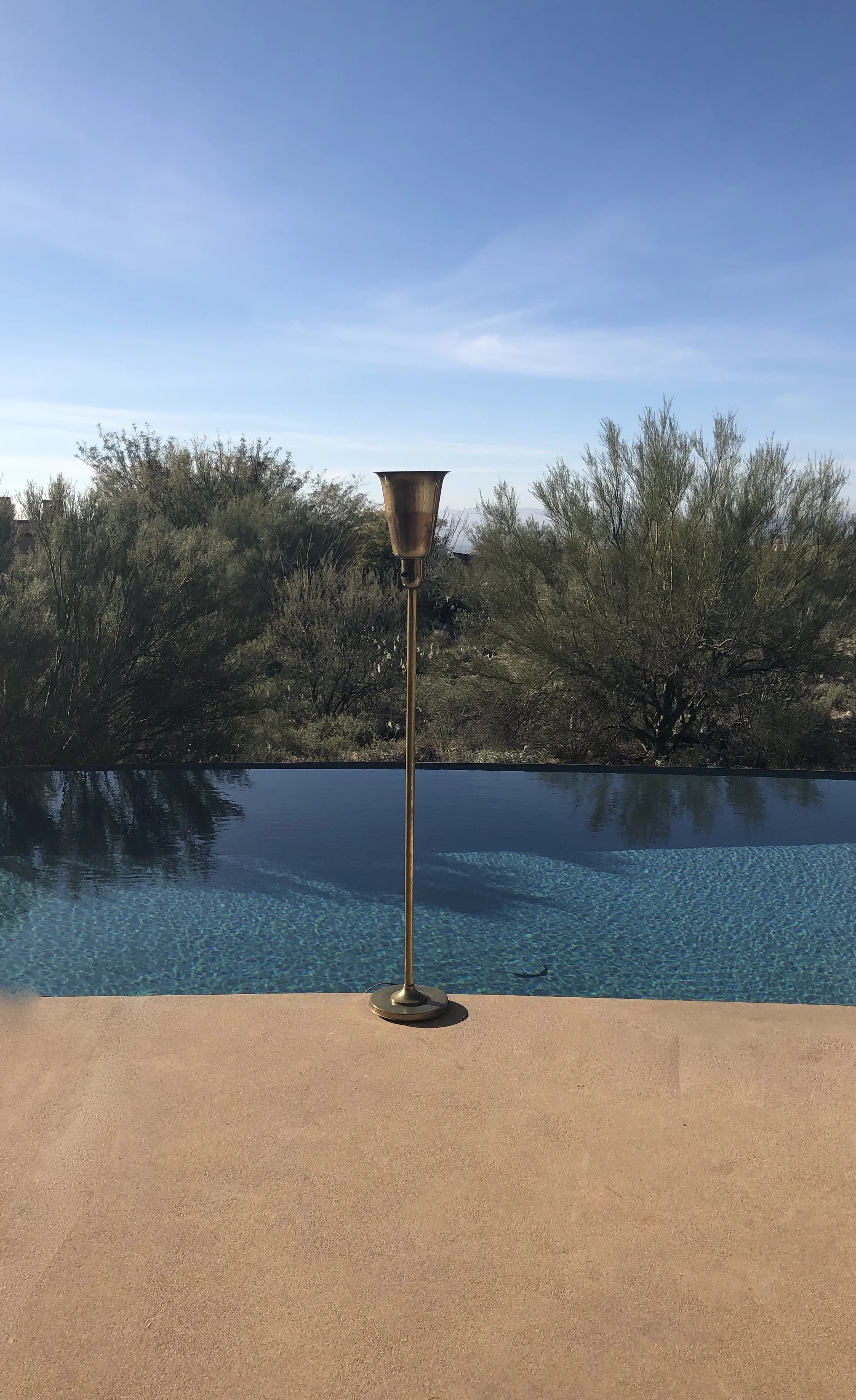 Hollywood Regency Brass Torchiere