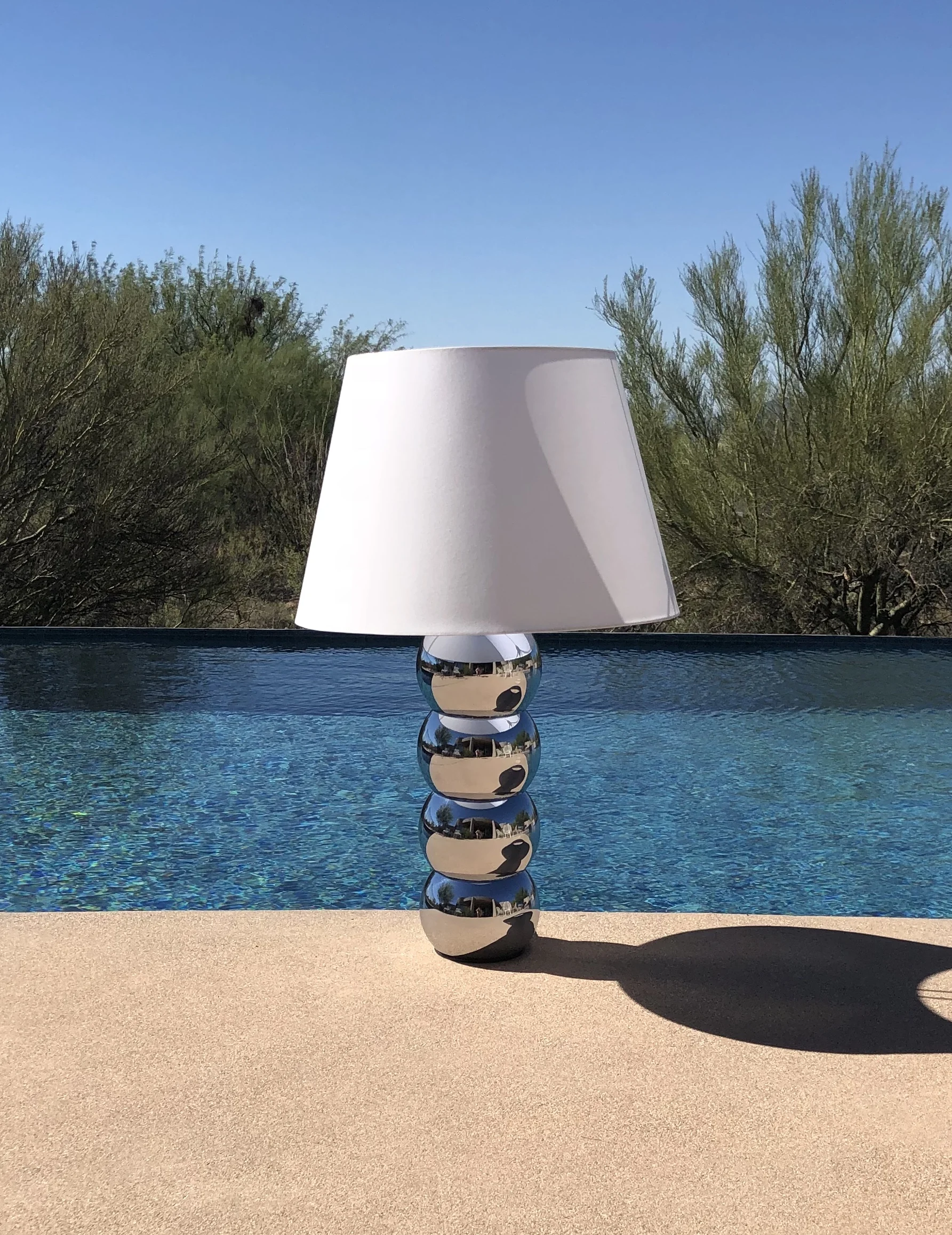 Mid Century Modern Chrome Ball Lamp