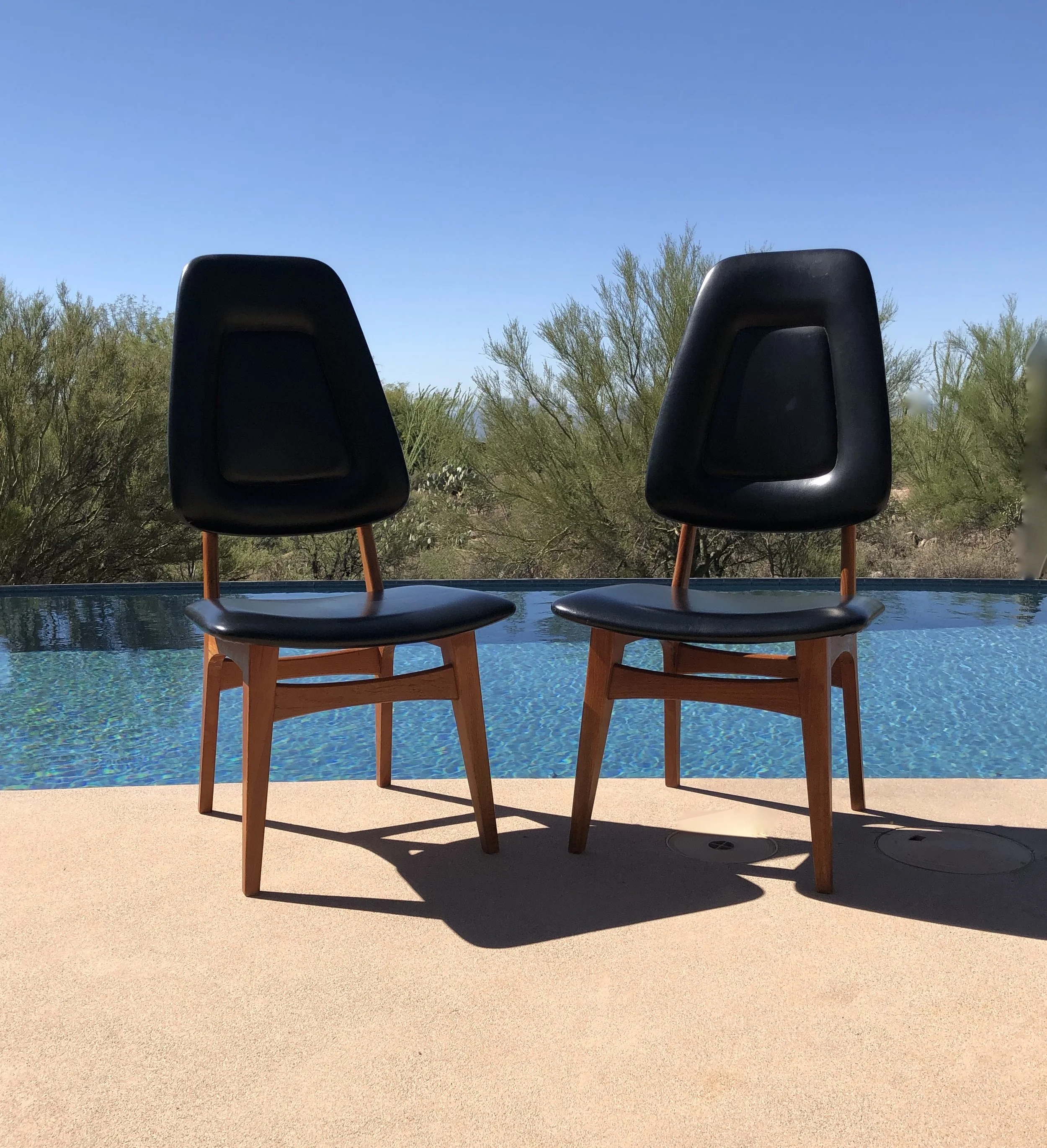 Danish Modern Teak High Back Chairs