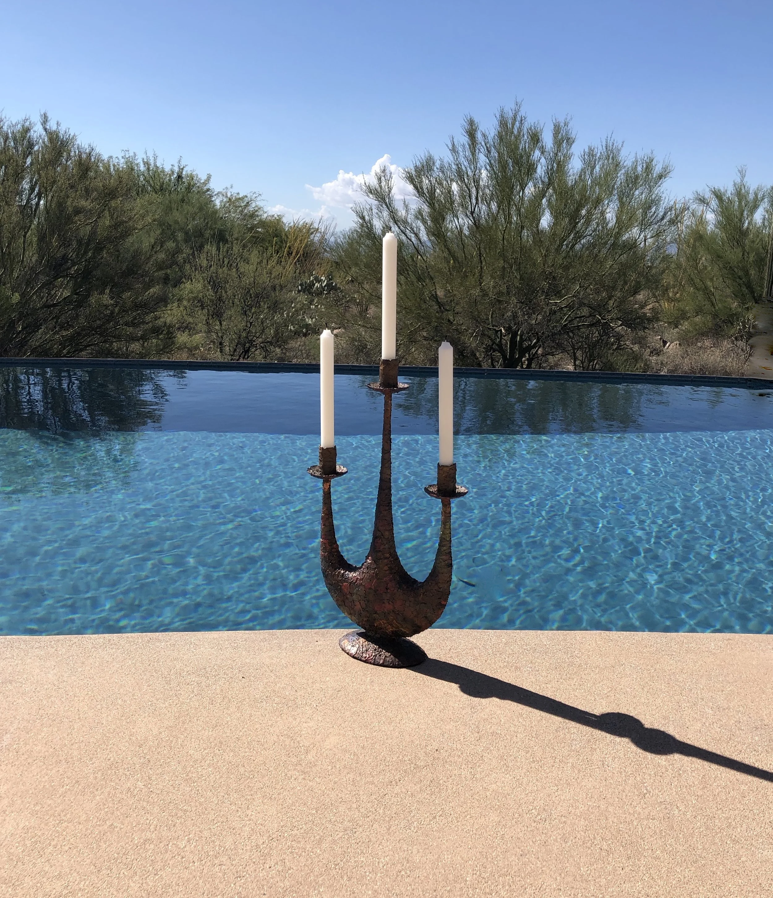 Mid Century Brutalist Candlelabra