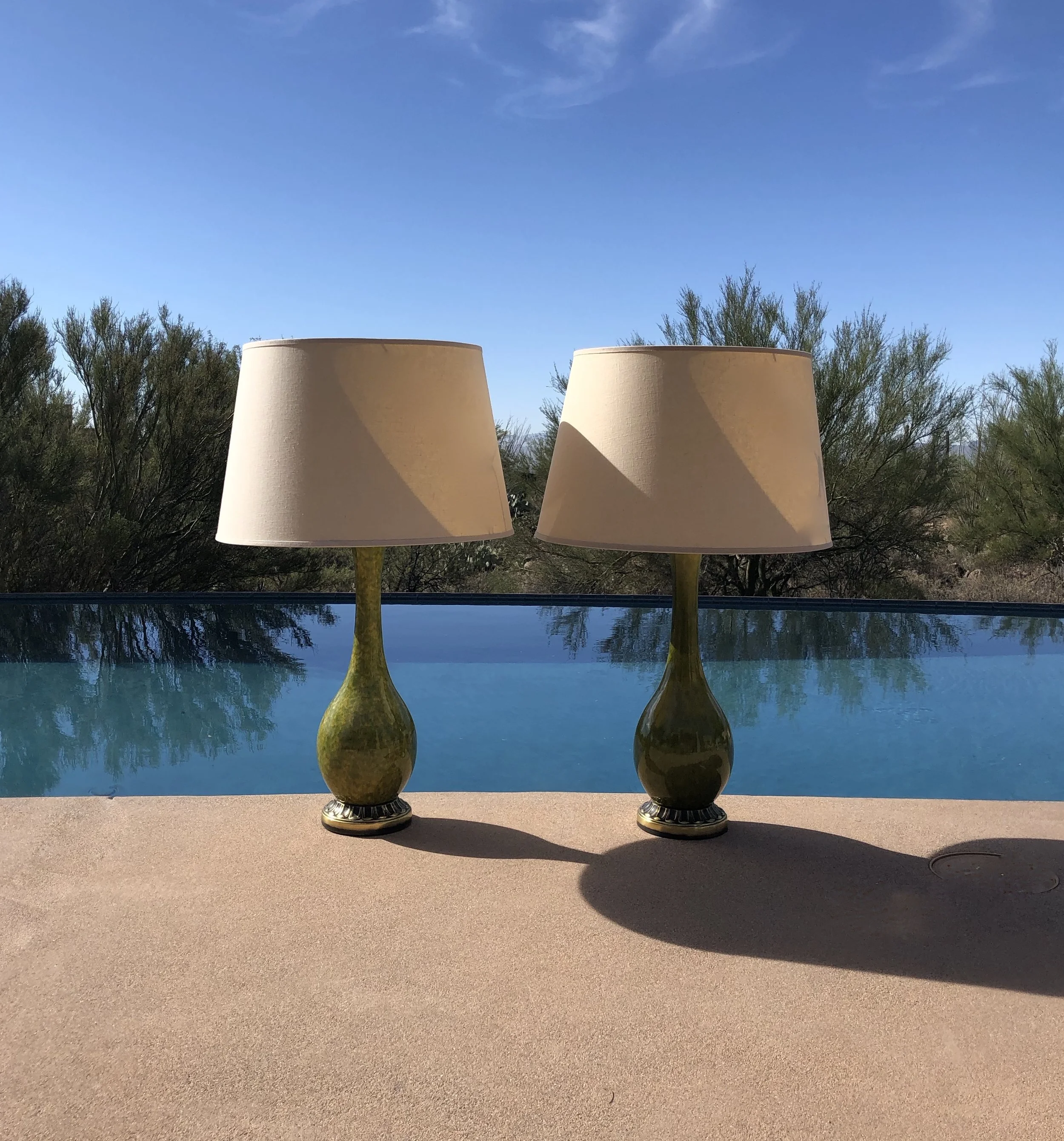 Mid Century Modern Drip Glazed Lamps