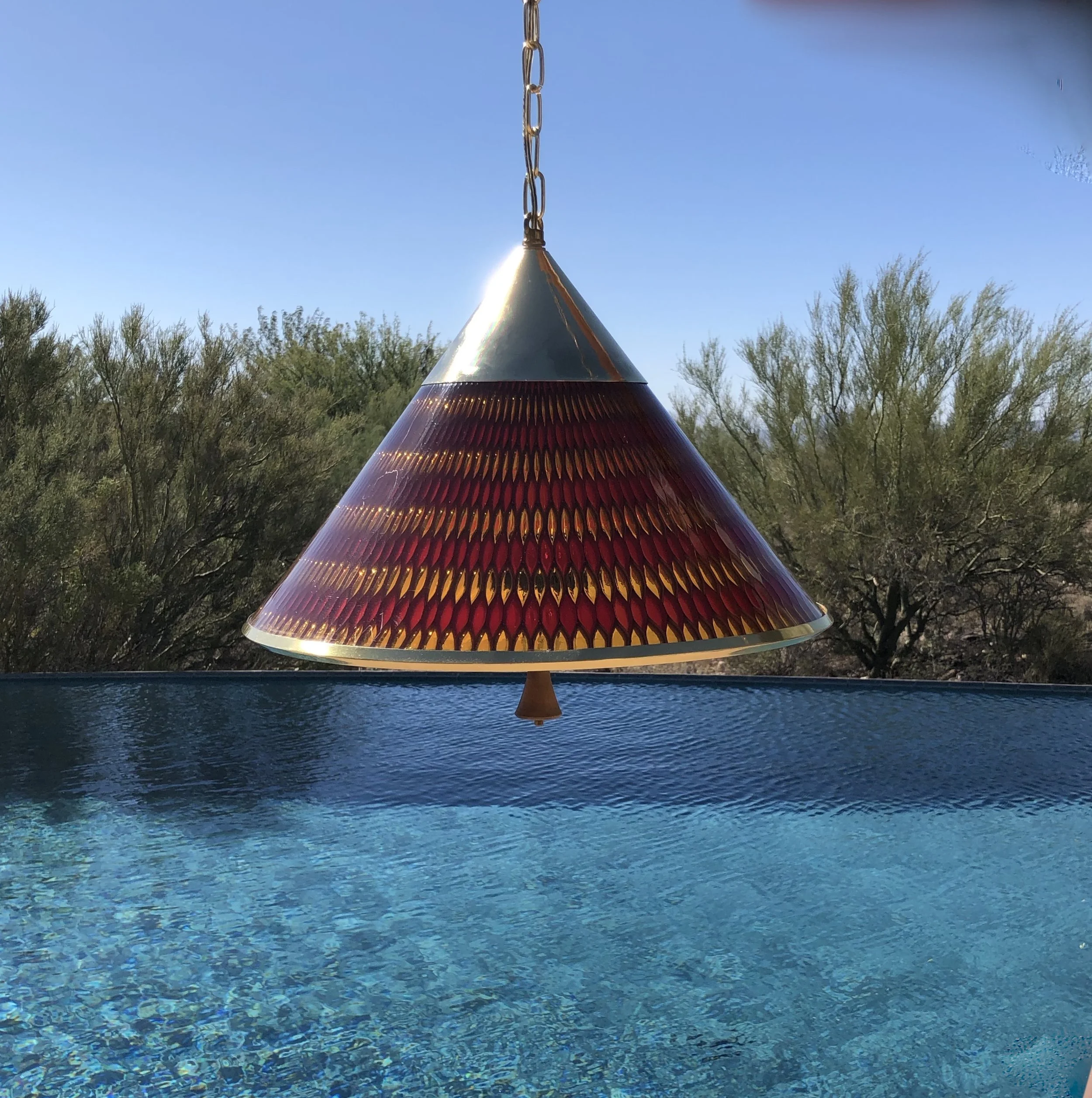 Mid Century Modern Moe Lights Tangerine Gold Pendant