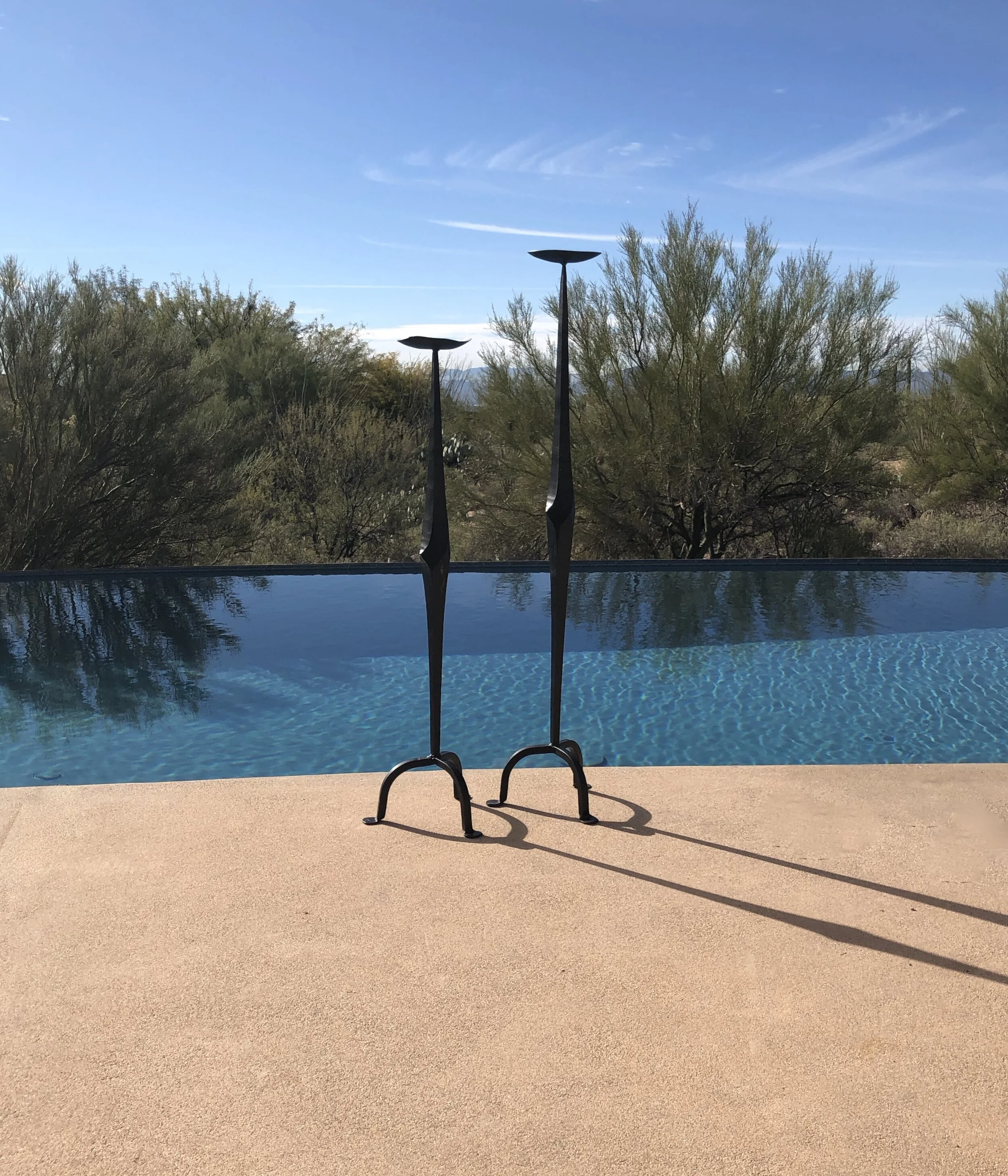 Mid Century Modern Iron Candle Holders