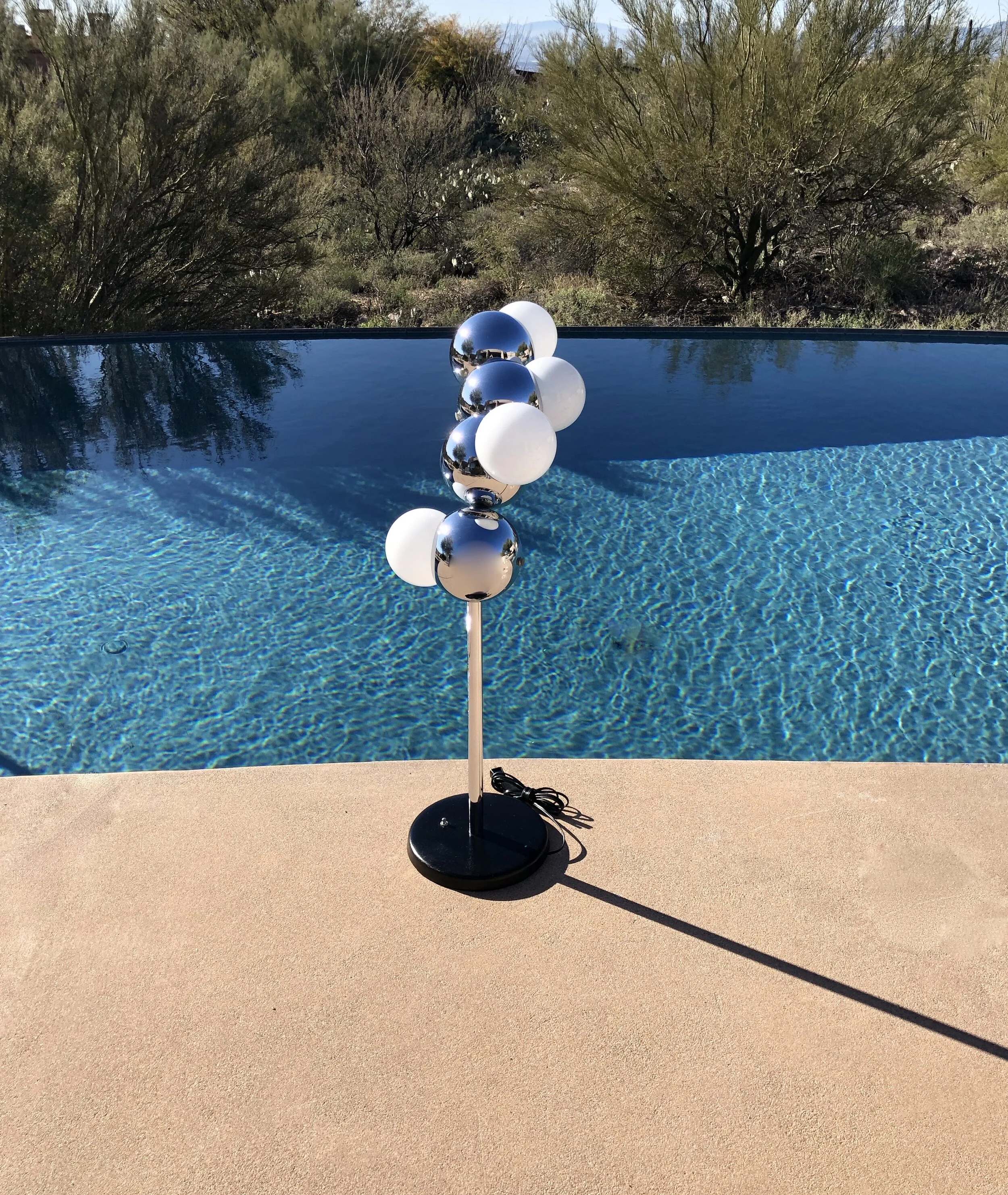 Mid Century Modern Chrome Molecule Lamp