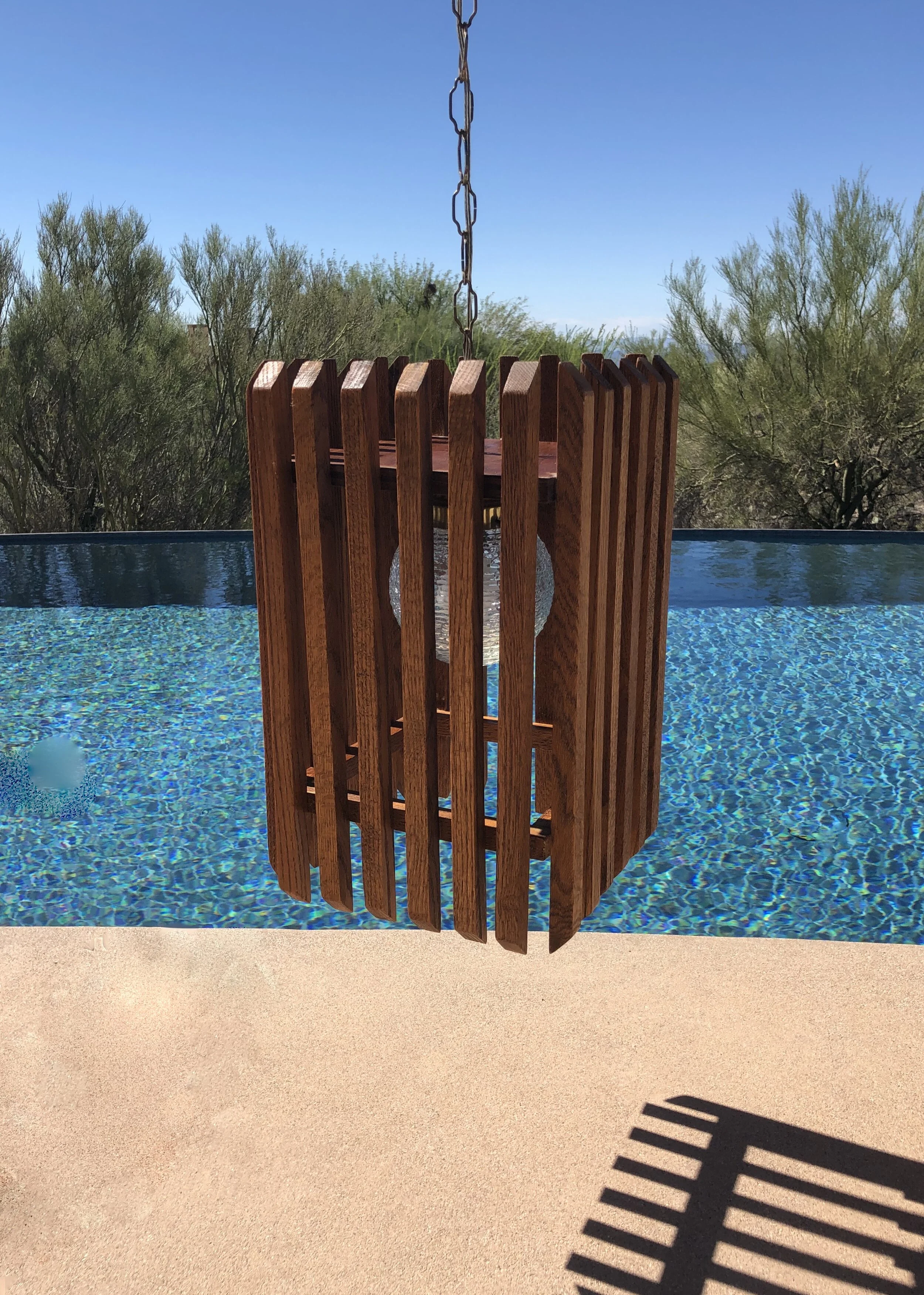 Mid Century Modern Wood Pendant