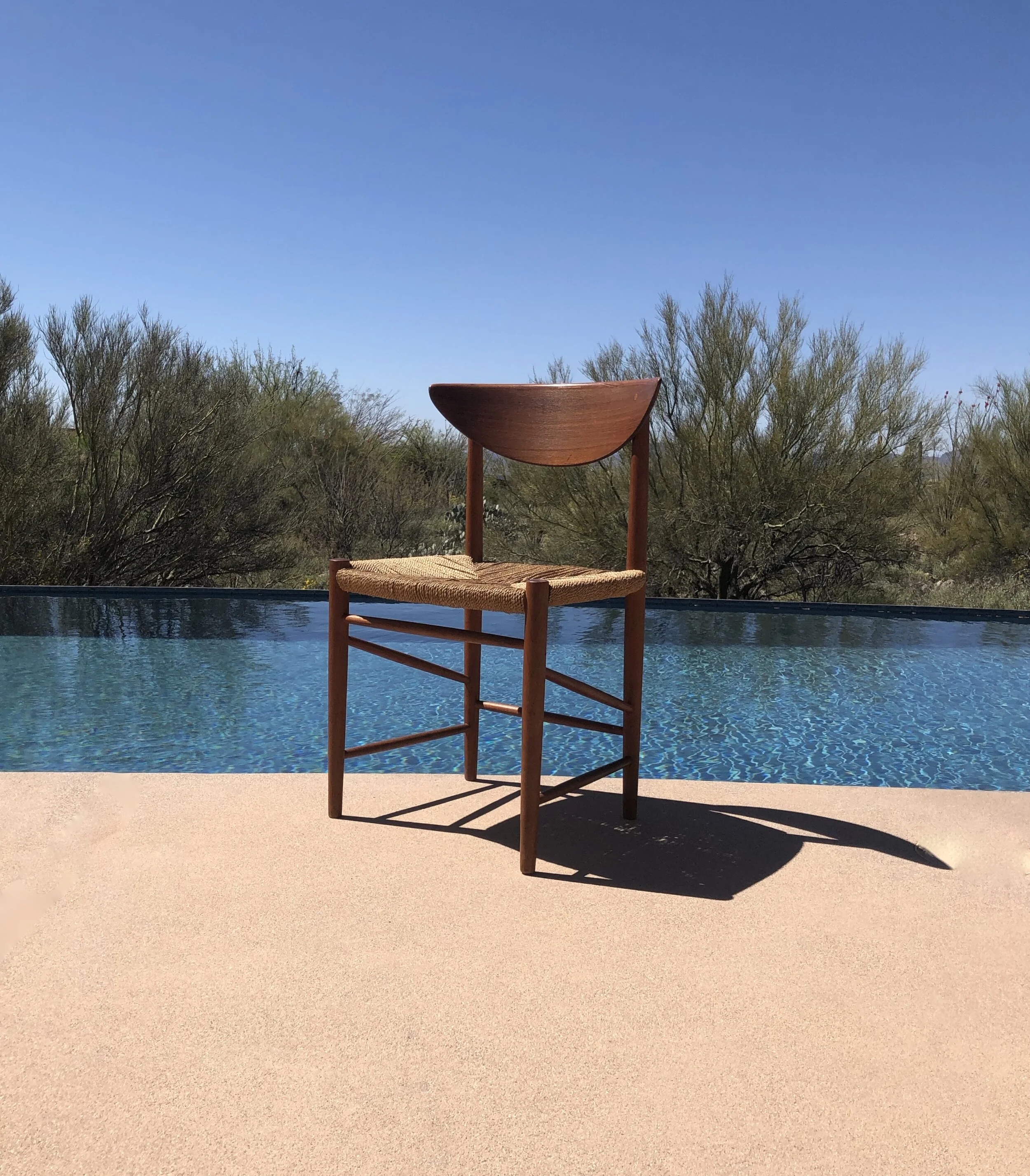 Danish Modern Teak Woven Seat Chair