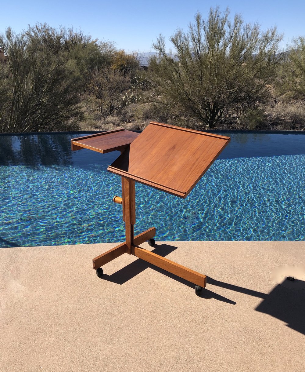 modern teak outdoor furniture on Danish Modern Teak Rolling Table Encore Modern