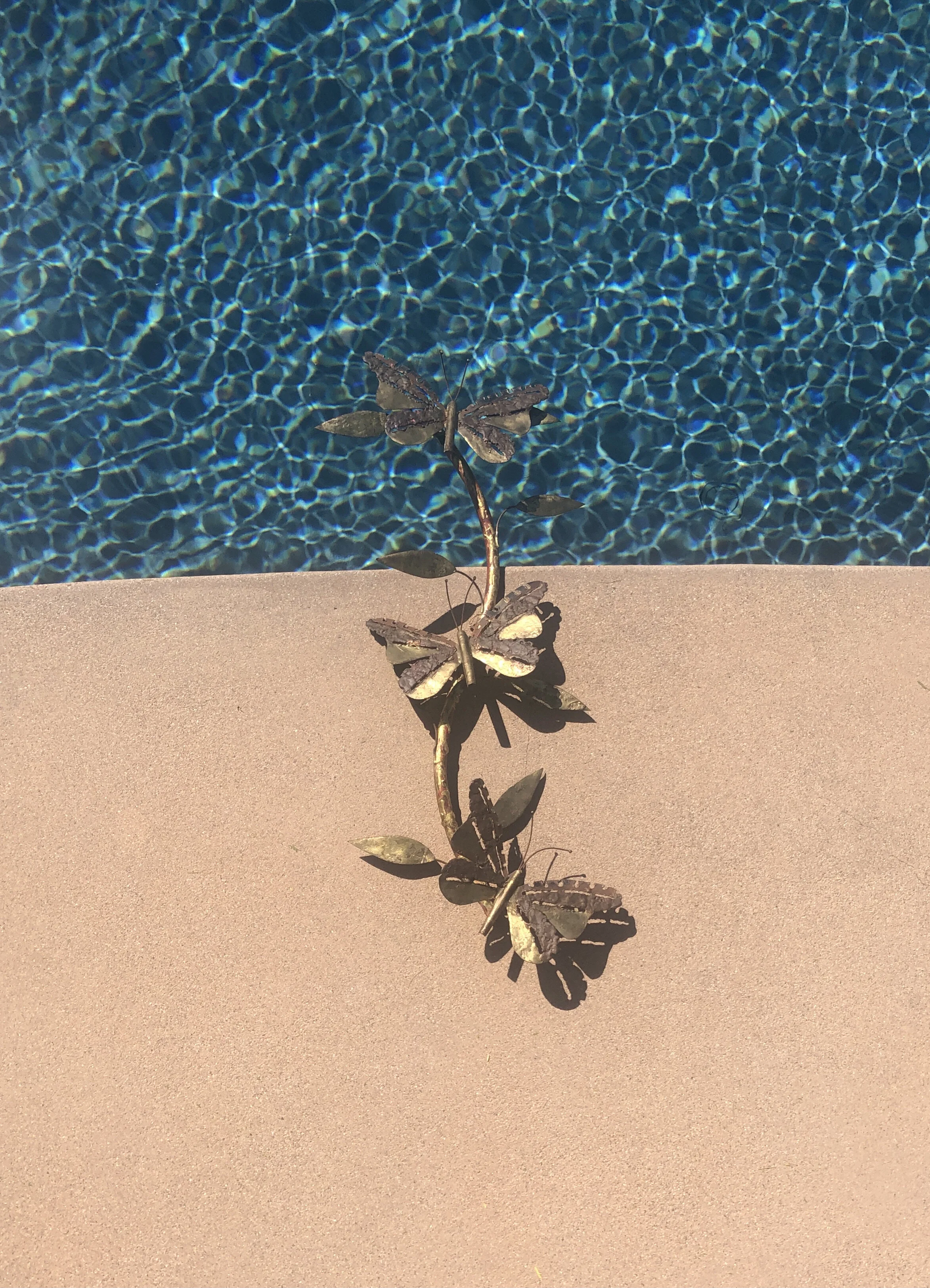 Mid Century Modern Brutalist Metalware Butterflies