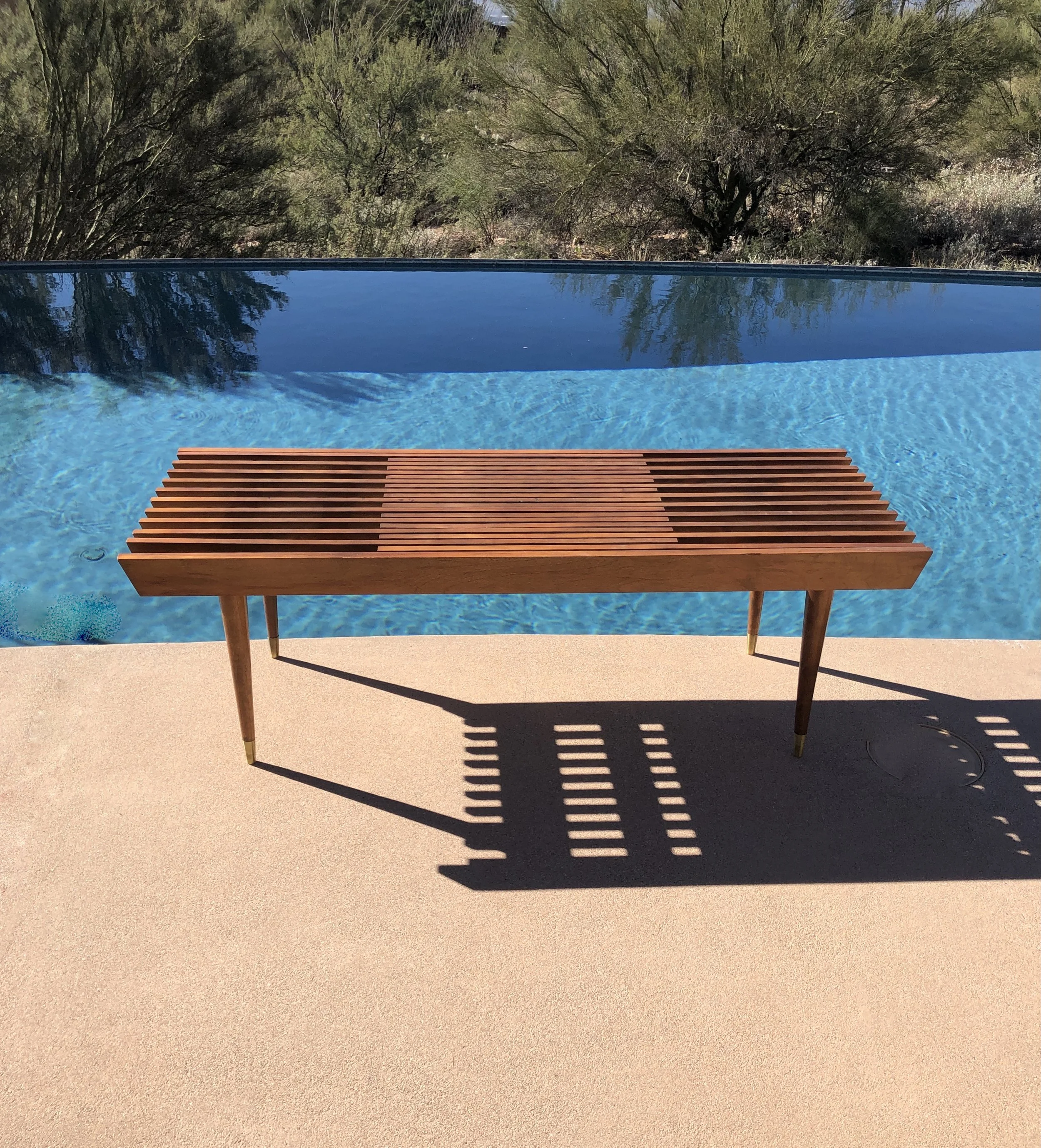 Mid Century Modern Slat Bench