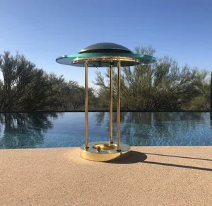 Vintage Brass and Glass UFO Lamp — ENCORE MODERN