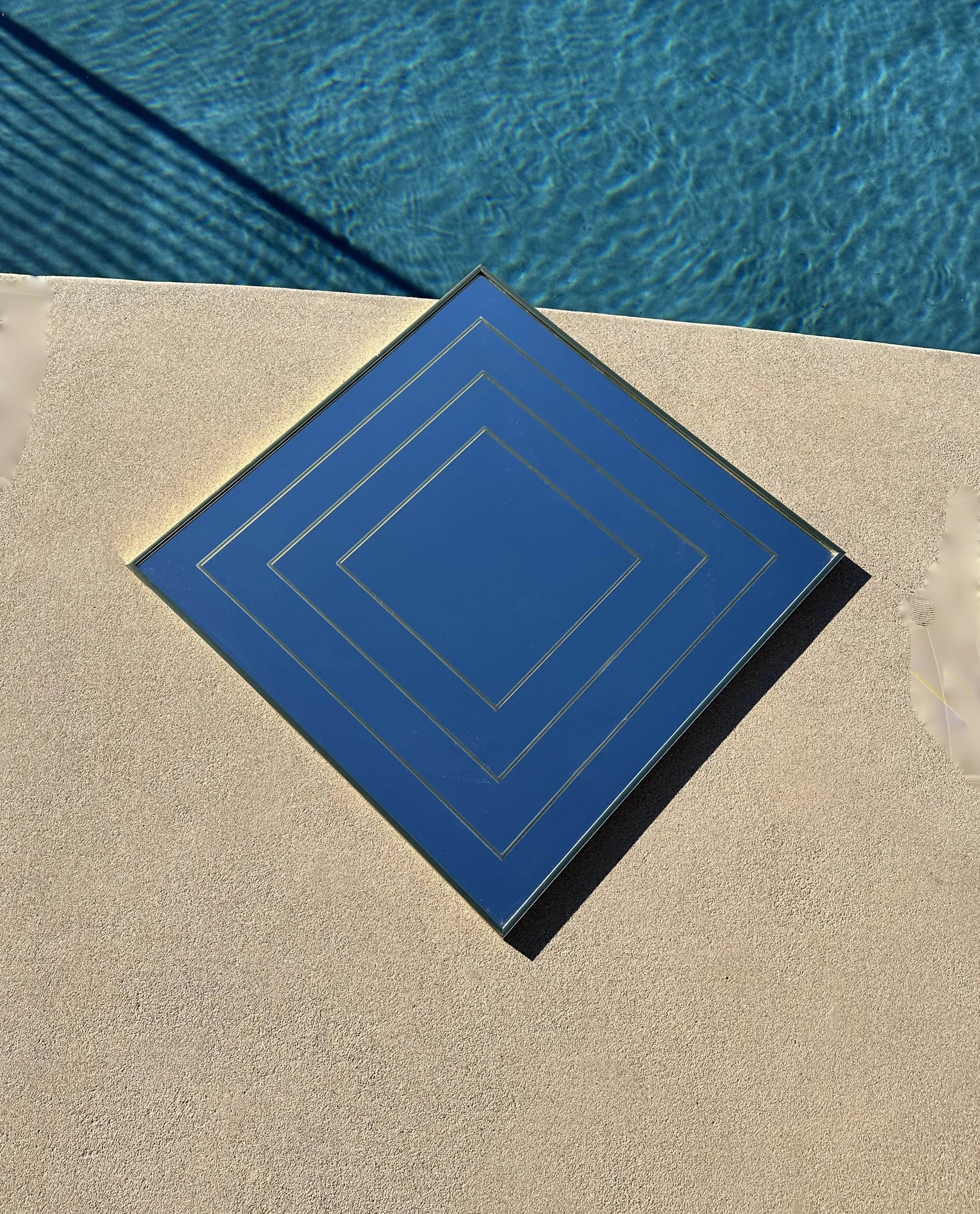 Vintage Brass Squares Mirror