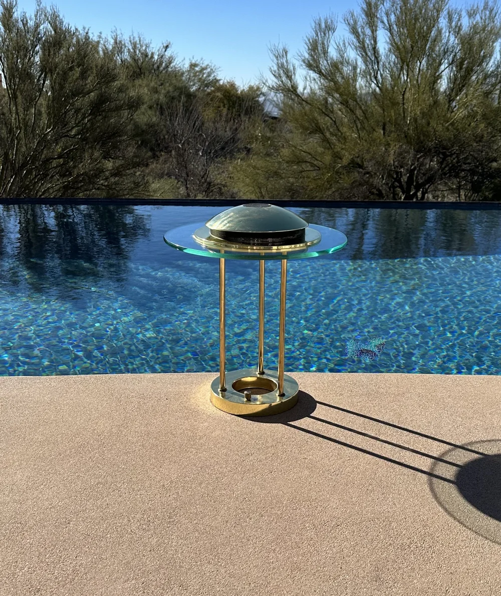 Vintage Brass and Glass UFO Lamp — ENCORE MODERN