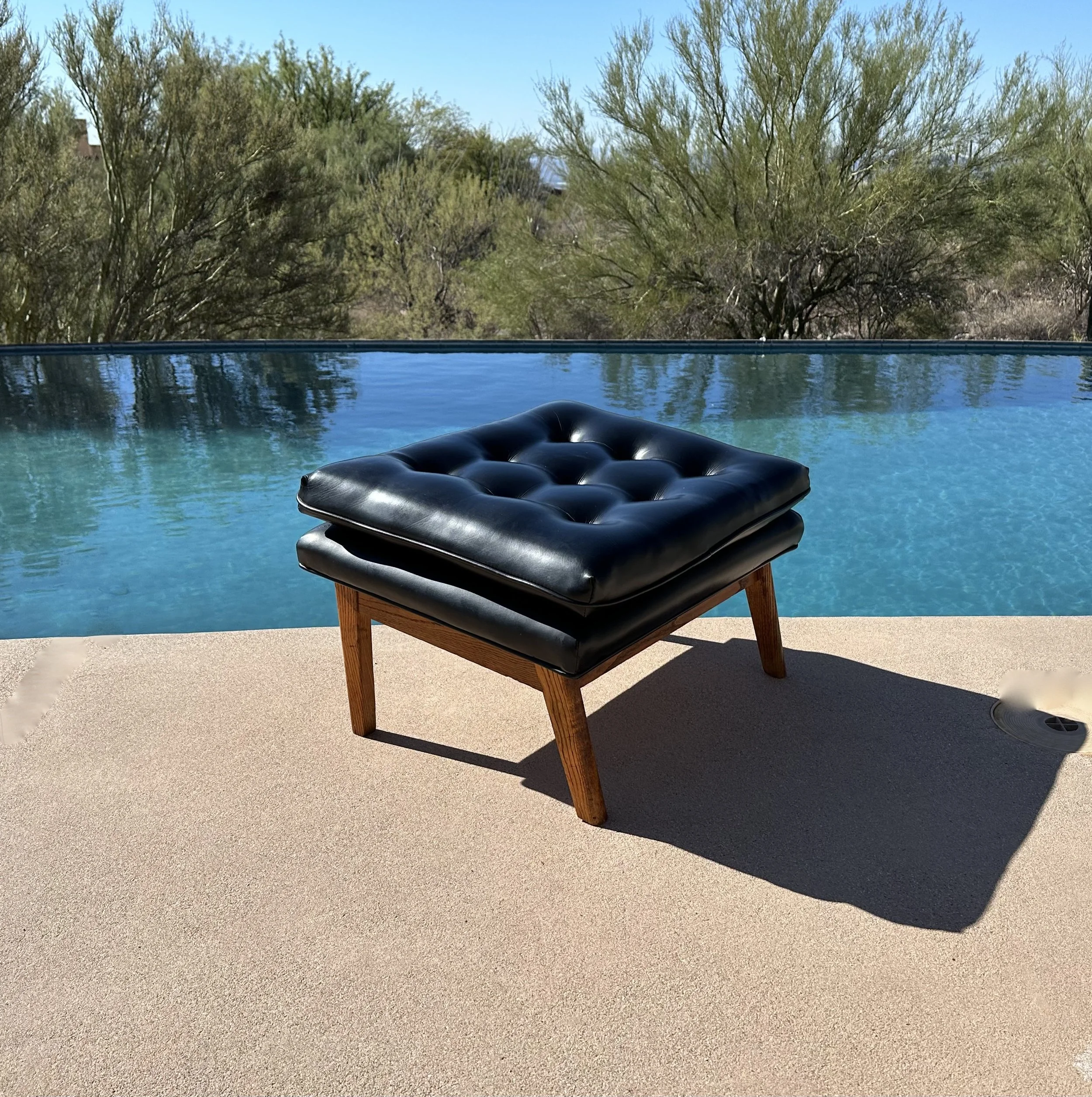 Mid Century Modern Tufted Ottoman