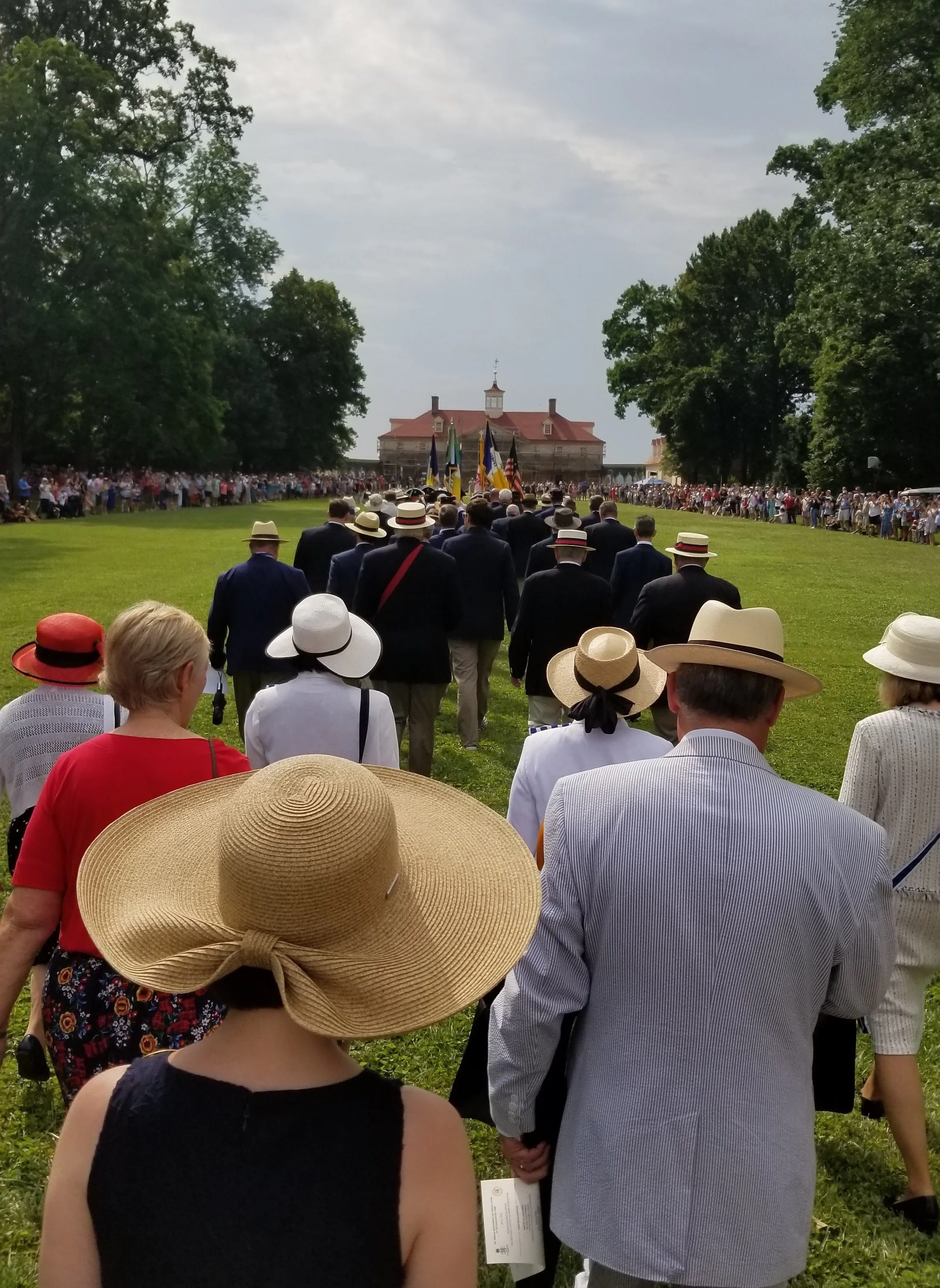 Freedom Hill Daughters attend the George Washington Chapter of the SAR's 58th Annual March to the Tomb and Wreath Laying at Mount Vernon. July 4, 2019