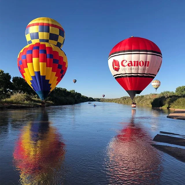 @canonusa balloon over the Rio Grande at #albuquerqueballoonfiesta #hotairrize #experientialmarketing #hotairballooning #marketing #hotairballoon #ballooning #branding #brand #engagementmarketing #event #eventmarketing #eventmarketingagency #marketin