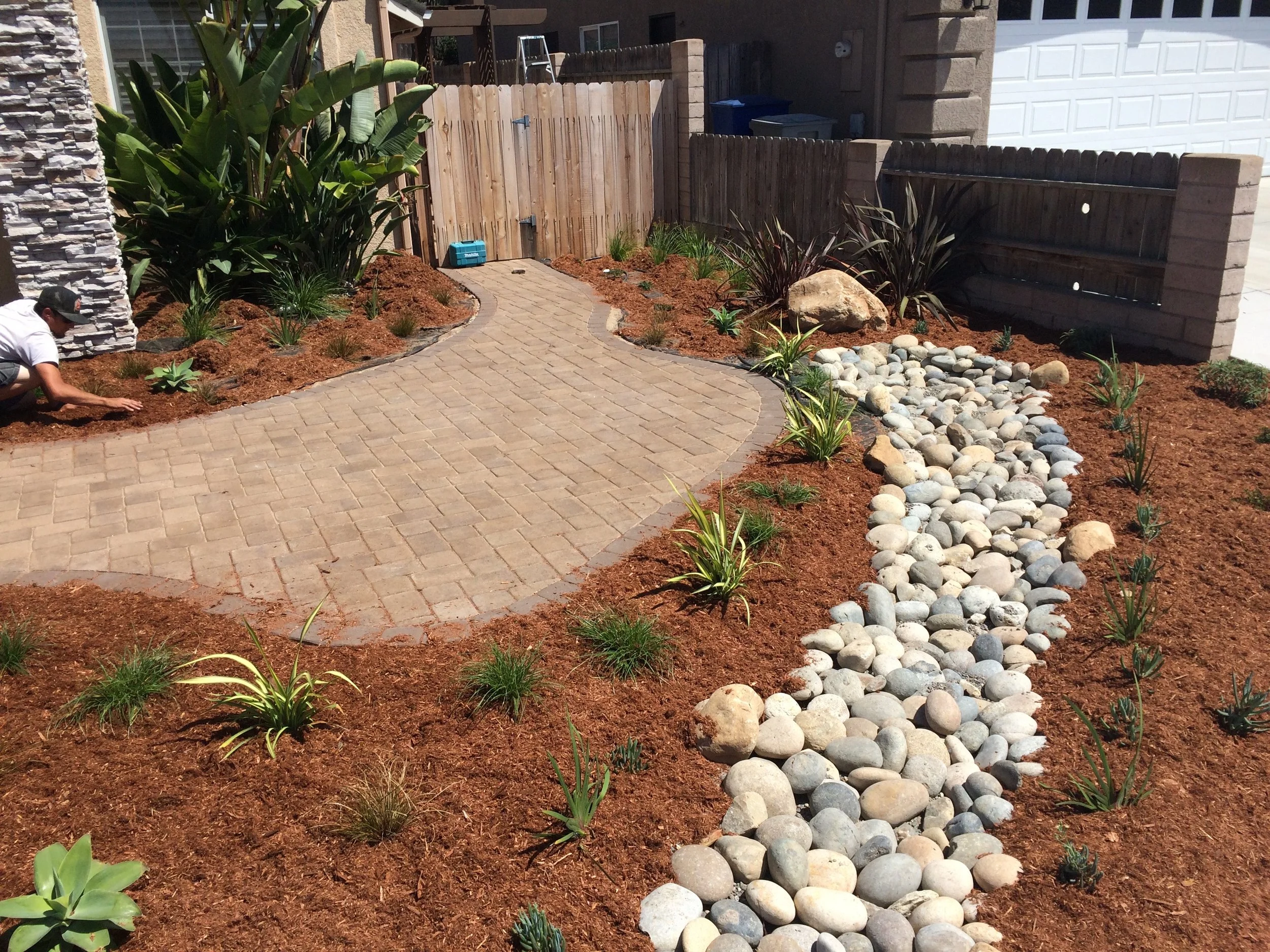 Dan's Drought Tolerant Landscape Paver Patio Grover Beach, CA