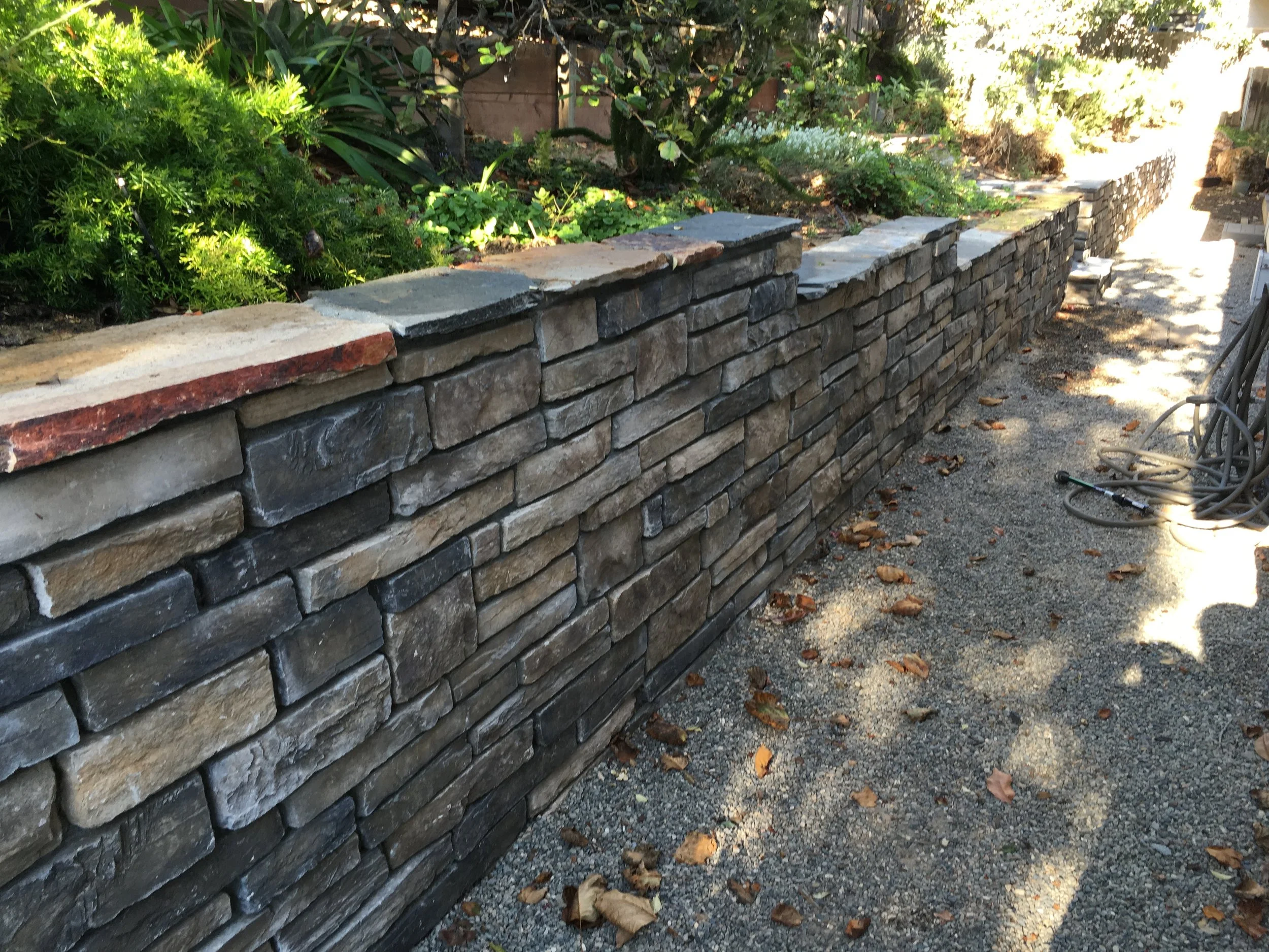 Lucy's Cultured Stone CMU Retaining Wall Grover Beach