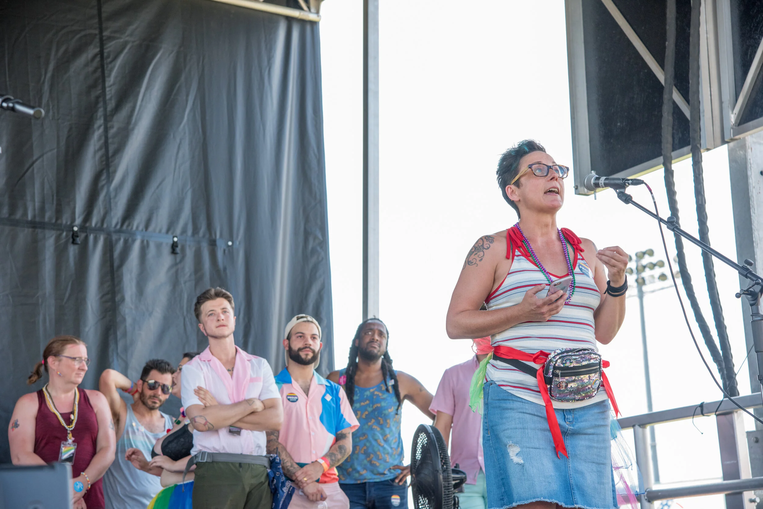 Pictured: Karen Foley, The Lancaster LGBTQ+ Coalition Center Founder speaking at Lancaster Pride