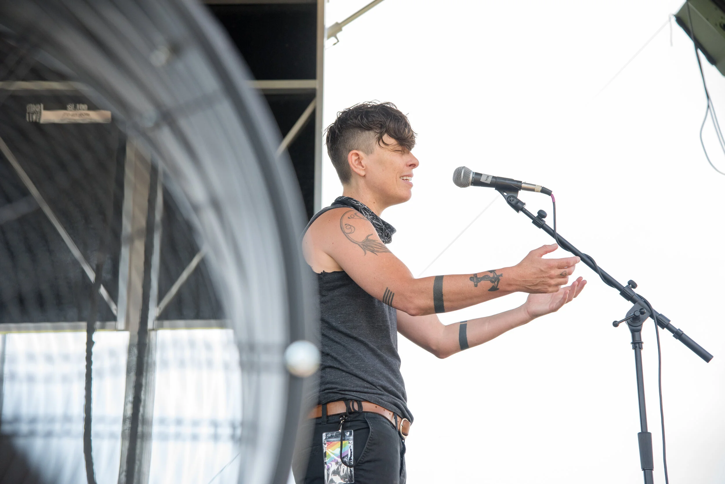 Pictured: National Poet, Andrea Gibson performing at Lancaster Pride 2019