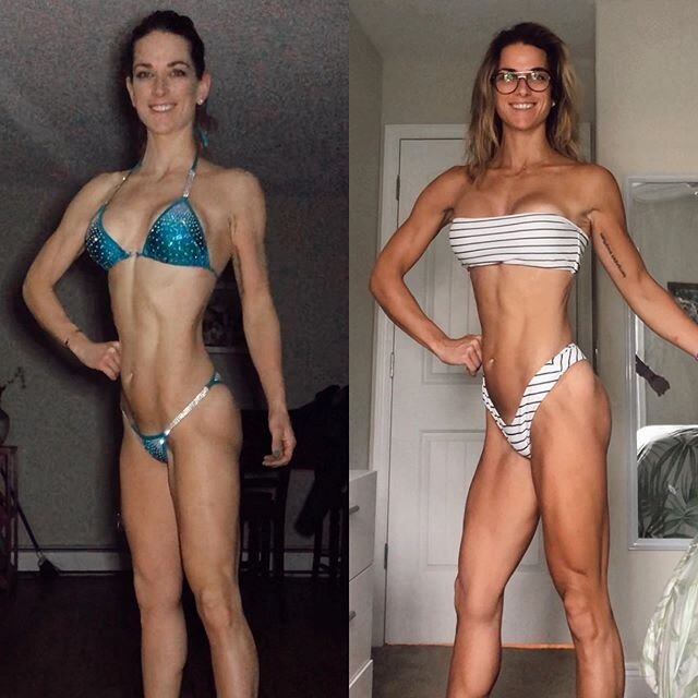 THIS IS WHAT WE CALL AN IMPRESSIVE IMPROVEMENT SEASON! 👏🏻🥳💎 Flawless babe, Jenna, is absolutely crushing it! Photo on the left was 2 weeks out from her show in 2019 and photo on the right was 14 weeks out from NPC North American&rsquo;s. We canno