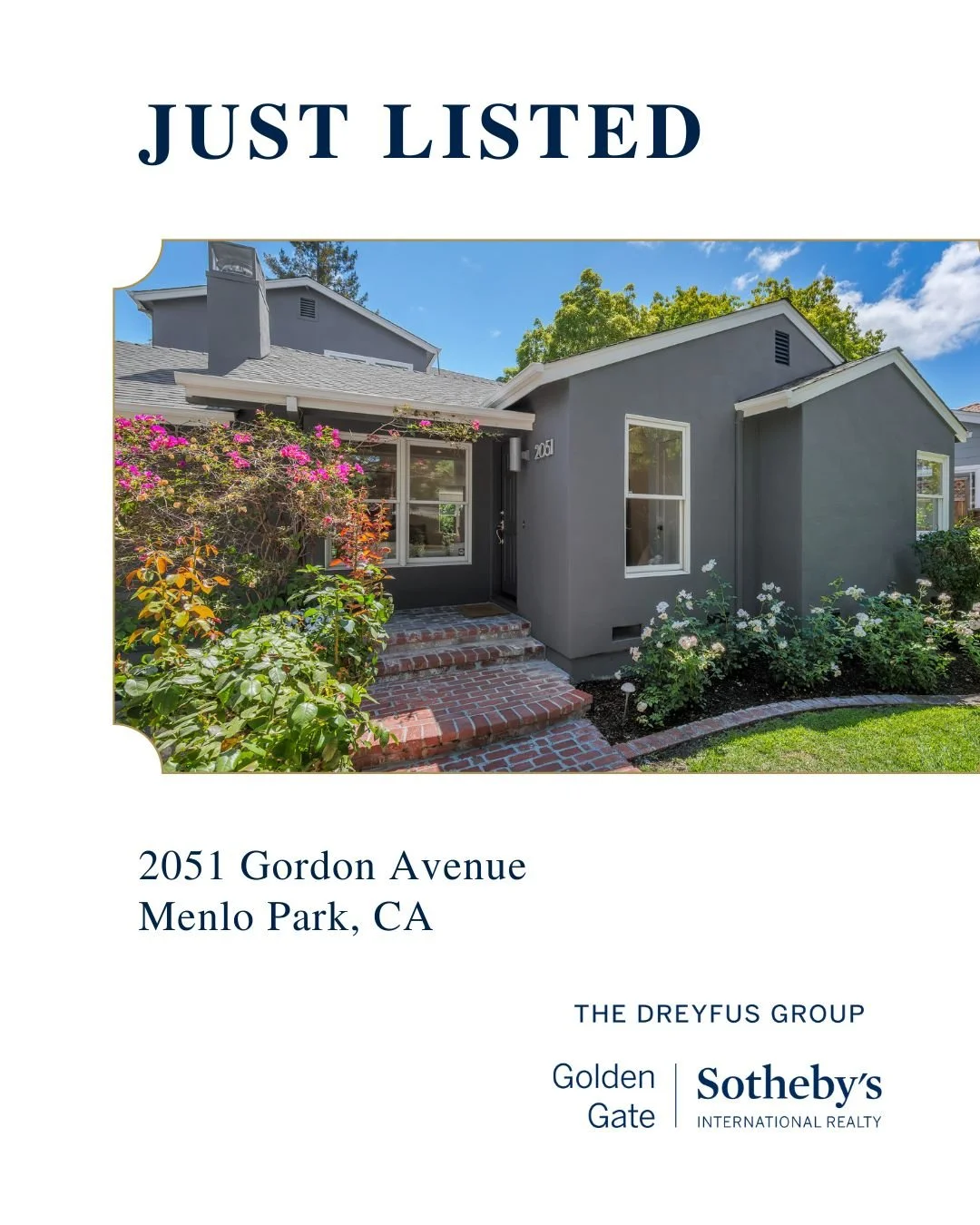 Just listed &ndash; 2051 Gordon Avenue, Menlo Park. A beautifully updated 4-bedroom, 3-bath home tucked away in a peaceful setting yet moments from premier dining and shopping that offers the perfect balance of privacy and convenience. 
 
An inviting