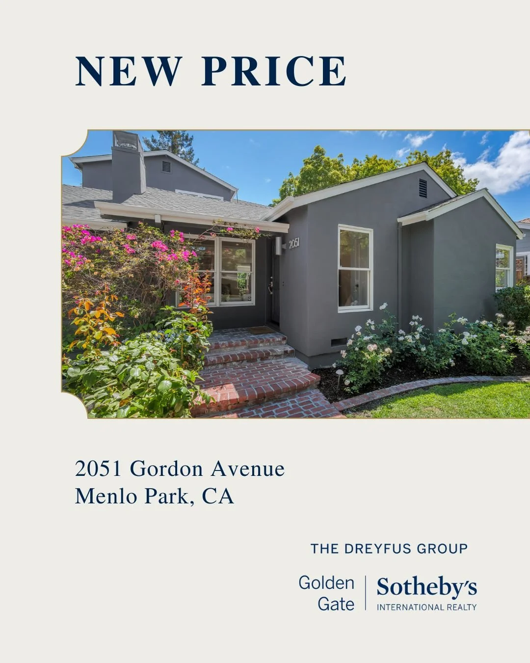 Price adjustment at 2051 Gordon Avenue in Menlo Park. A beautifully updated 4-bedroom, 3-bath home tucked away in a peaceful setting yet moments from premier dining and shopping that offers the perfect balance of privacy and convenience. 
 
An inviti