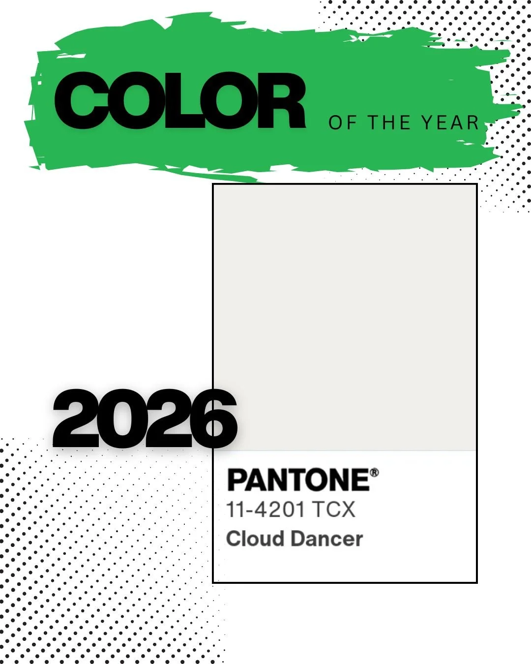 Introducing Pantone Color of the Year 2026, PANTONE 11-4201 Cloud Dancer, a lofty white that serves as a symbol of calming influence in a society rediscovering the value of quiet reflection. Scroll through to view Pantone color of the year picks from