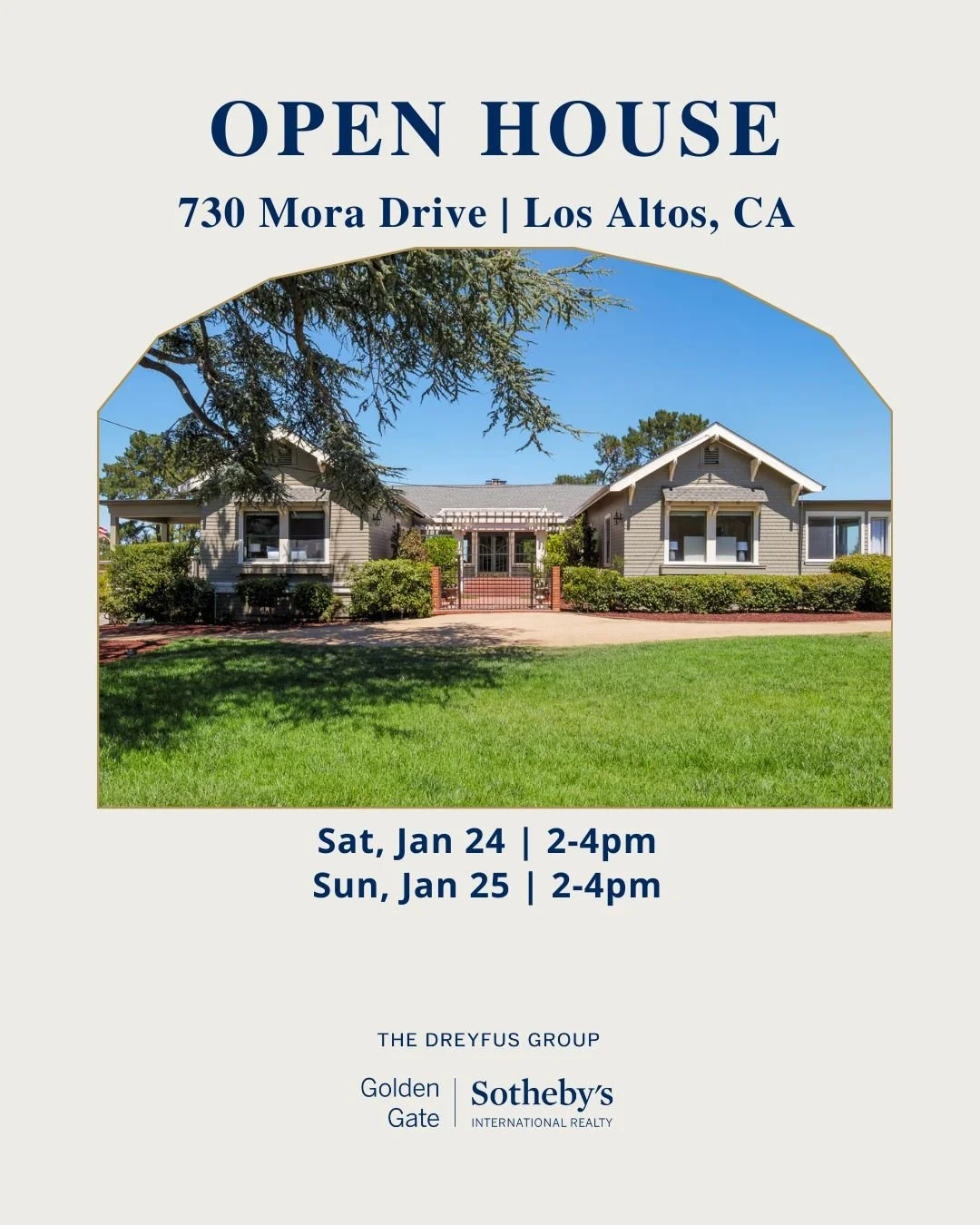 Open House today and tomorrow at 730 Mora Drive in Los Altos. An outstanding opportunity to purchase a 1.63-acre lot with a gracious turn-of-the-century 4-bedroom home. Located in one of Los Altos&rsquo;s most coveted neighborhoods, this classic resi