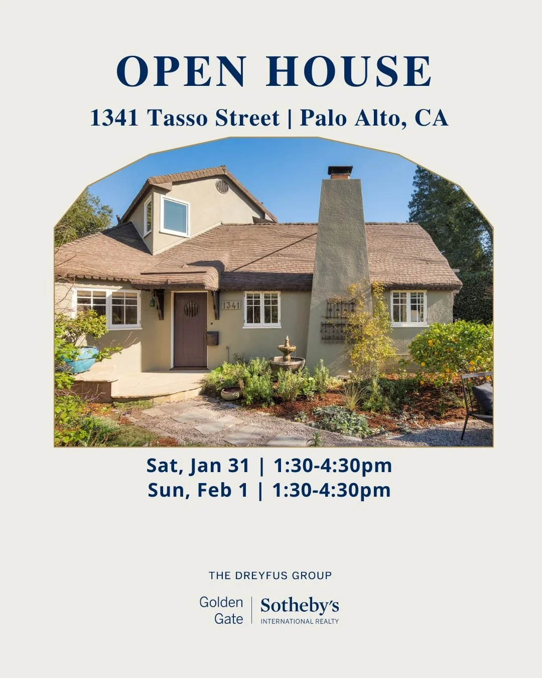 Open House today and tomorrow at 1341 Tasso Street in Palo Alto. Located in the coveted Professorville neighborhood, this storybook home blends classic architectural charm with refined modern updates. The light-filled living room features vaulted cei