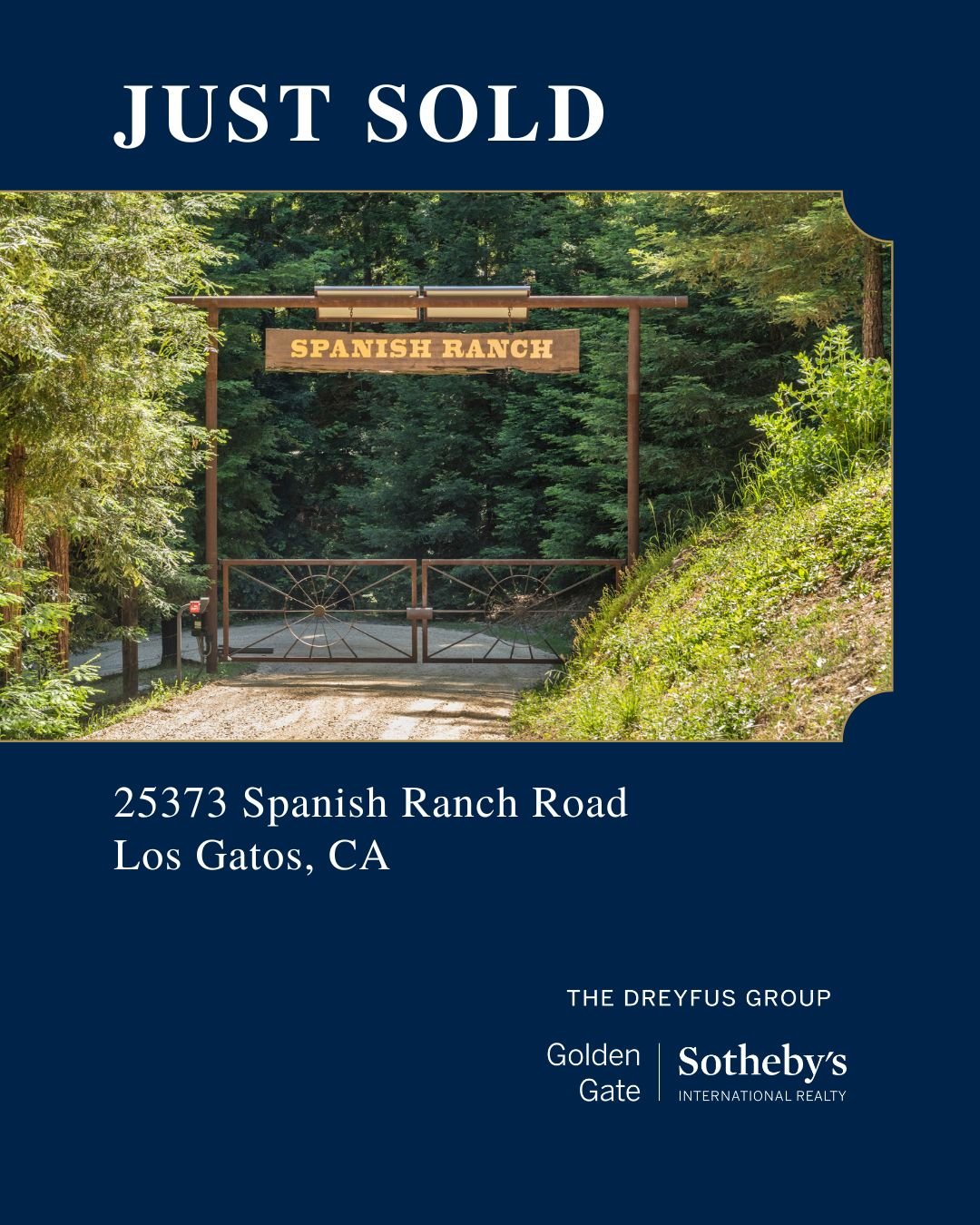 Just sold - 25373 Spanish Ranch Road in Los Gatos. An extraordinary, wonderfully secluded property that provides convenient access to Silicon Valley and San Francisco.

Whether you are looking for a weekend escape or considering selling your own prop