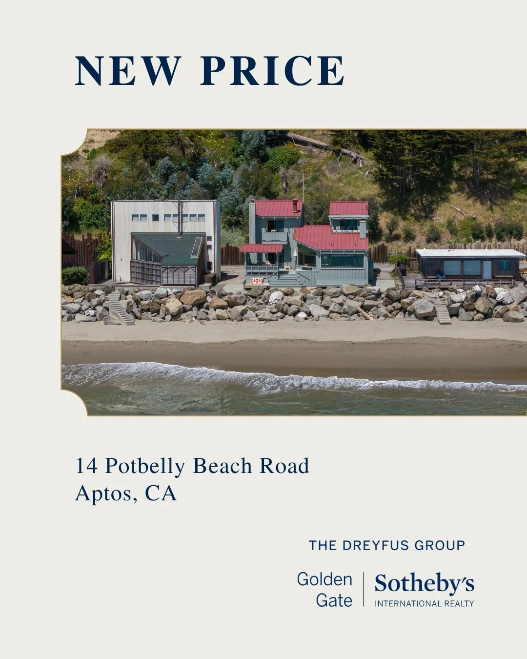 New, reduced price in Aptos at 14 Potbelly Beach Road. Nestled in a private, gated community of just 17 homes, this turnkey 3-bedroom/3-bath beachfront residence offers a peaceful retreat with direct access to the sand and surf. Whether you're lookin