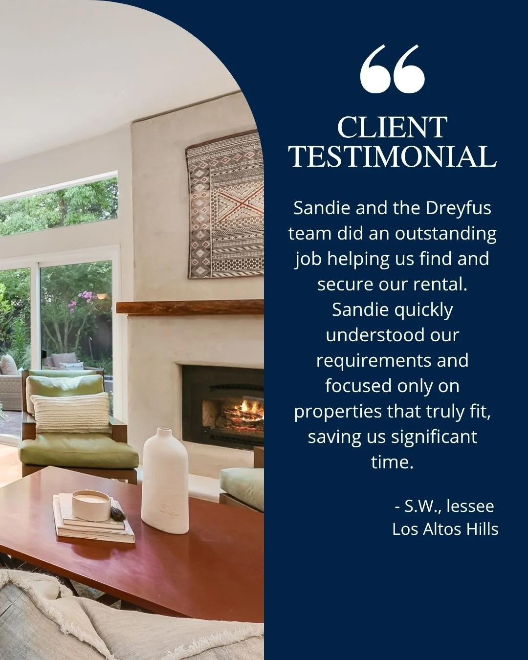 The Dreyfus Group offers comprehensive relocation services, assisting clients with all their needs&mdash;from large purchases to securing rentals, as demonstrated by team member Sandie Timm's recent success helping a client find a rental in Los Altos