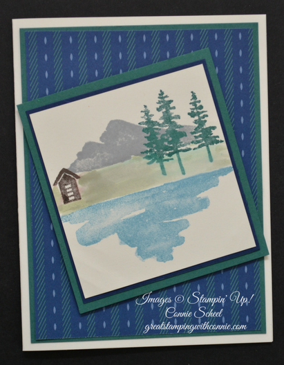 I decided to use my Aqua Painter and Always Artichoke ink for the land in this card.