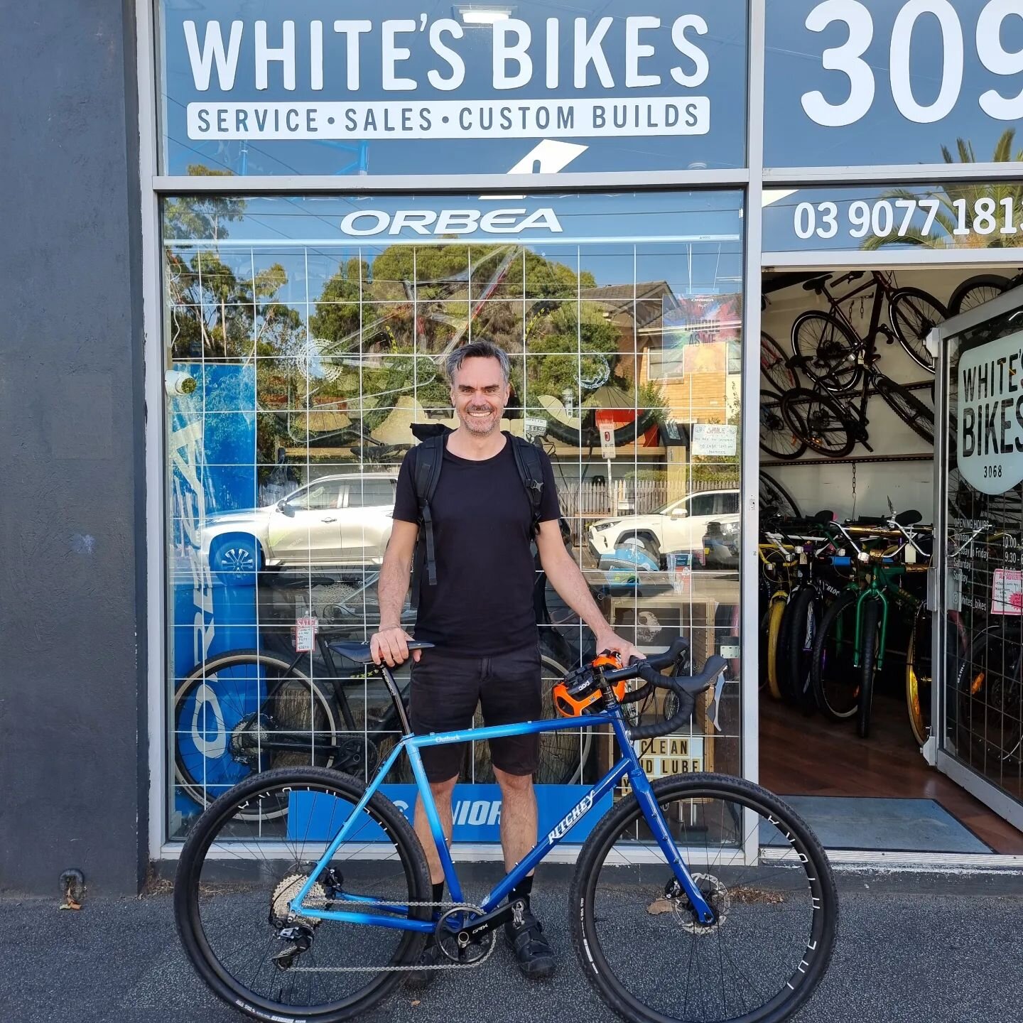 Ben was over the moon picking up his new 50th Anniversary @ritcheylogic Outback Shimano GRX, Maxxis Ramblerx45s @dirtworksaust @shimanoaustralia @maxxisbikeau @kwt_imports #ritcheyatwhitesbikes