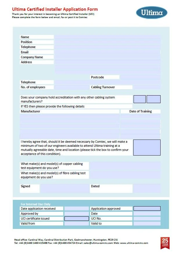 Application Forms — Ultima