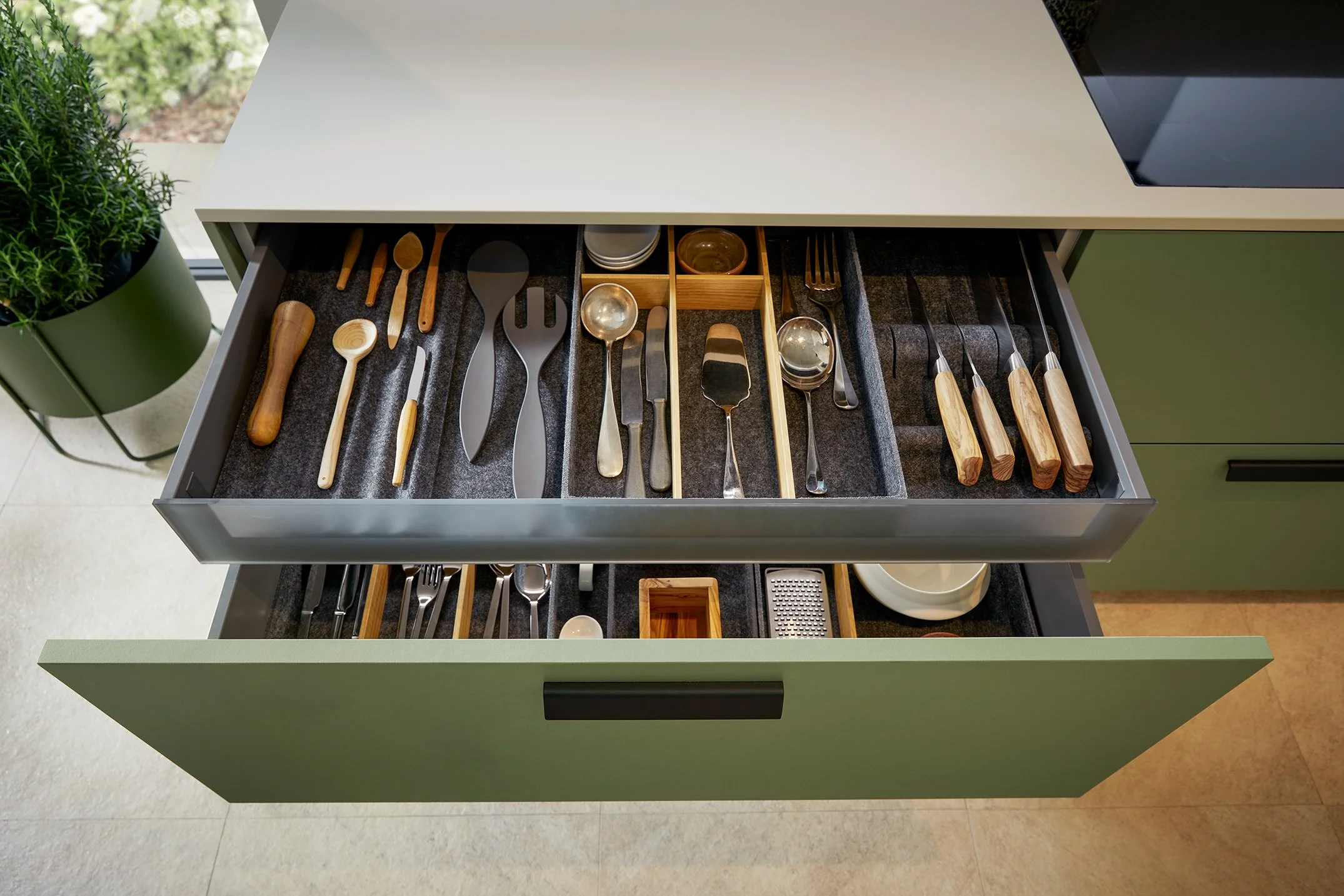 next125 drawer unit with internal drawer and custom drawer organisation inserts available from Atlantic in Norwich