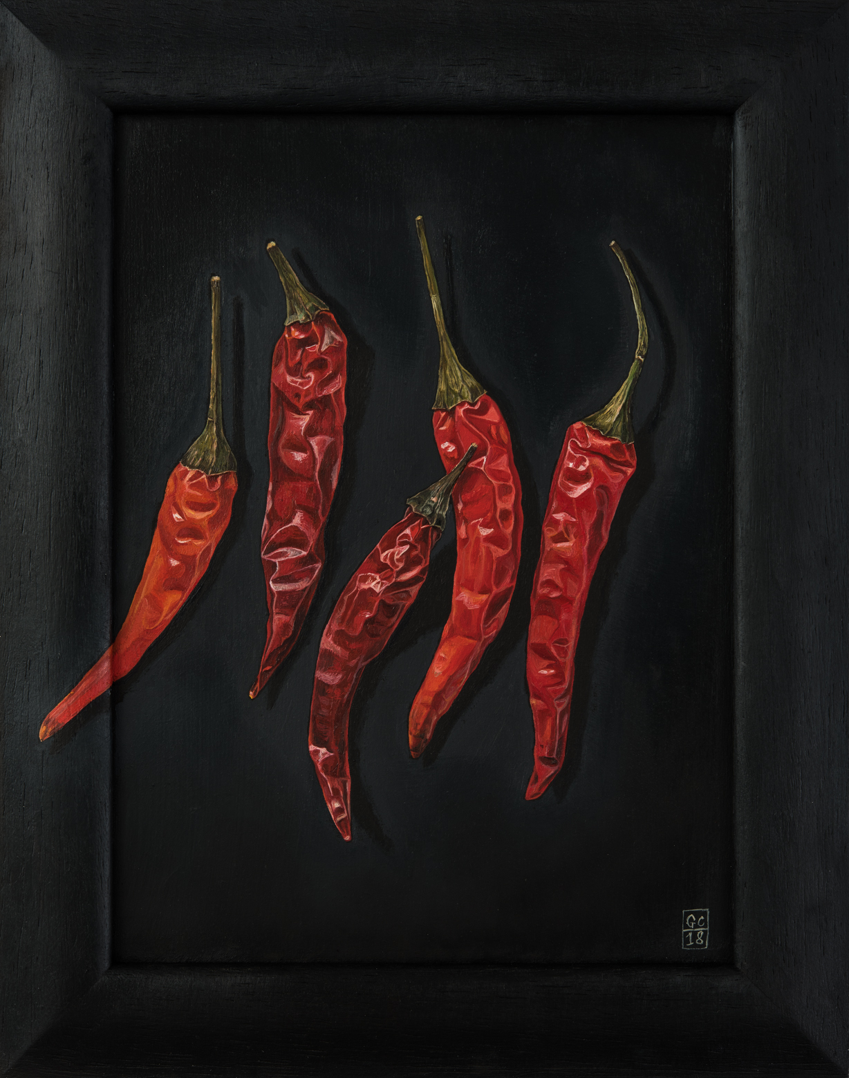 Chillies, Oil on Panel, 2018 SOLD