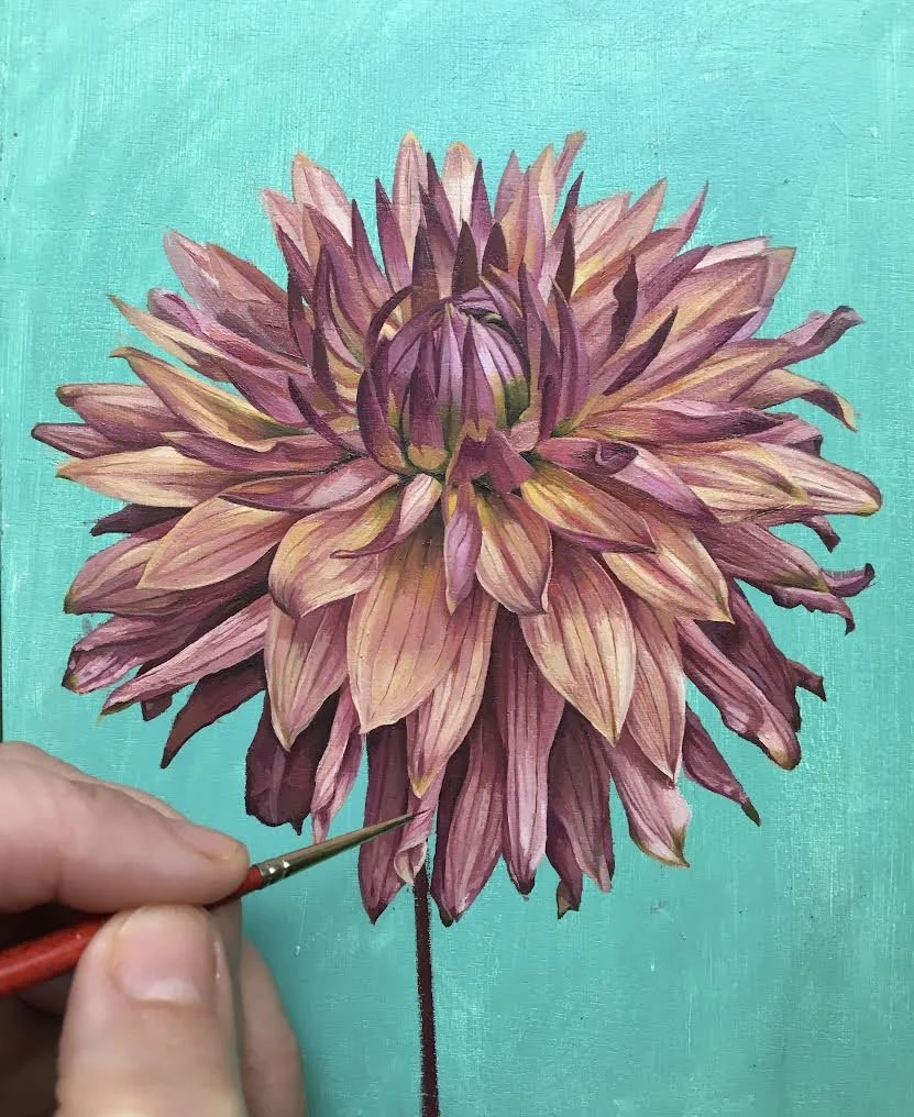 Gold Dahlia painting in progress.jpg