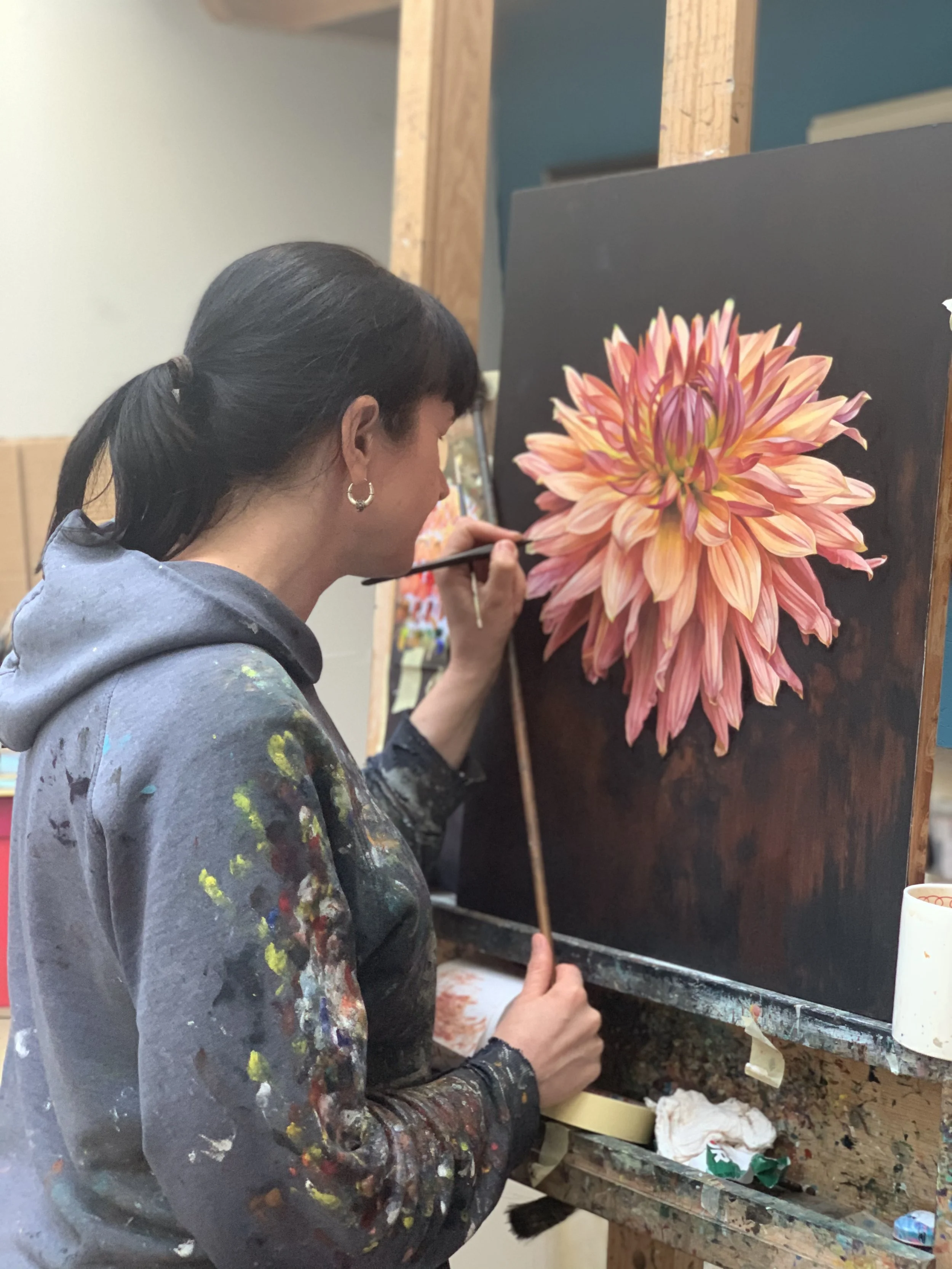 Black Dahlia painting in progress.JPG