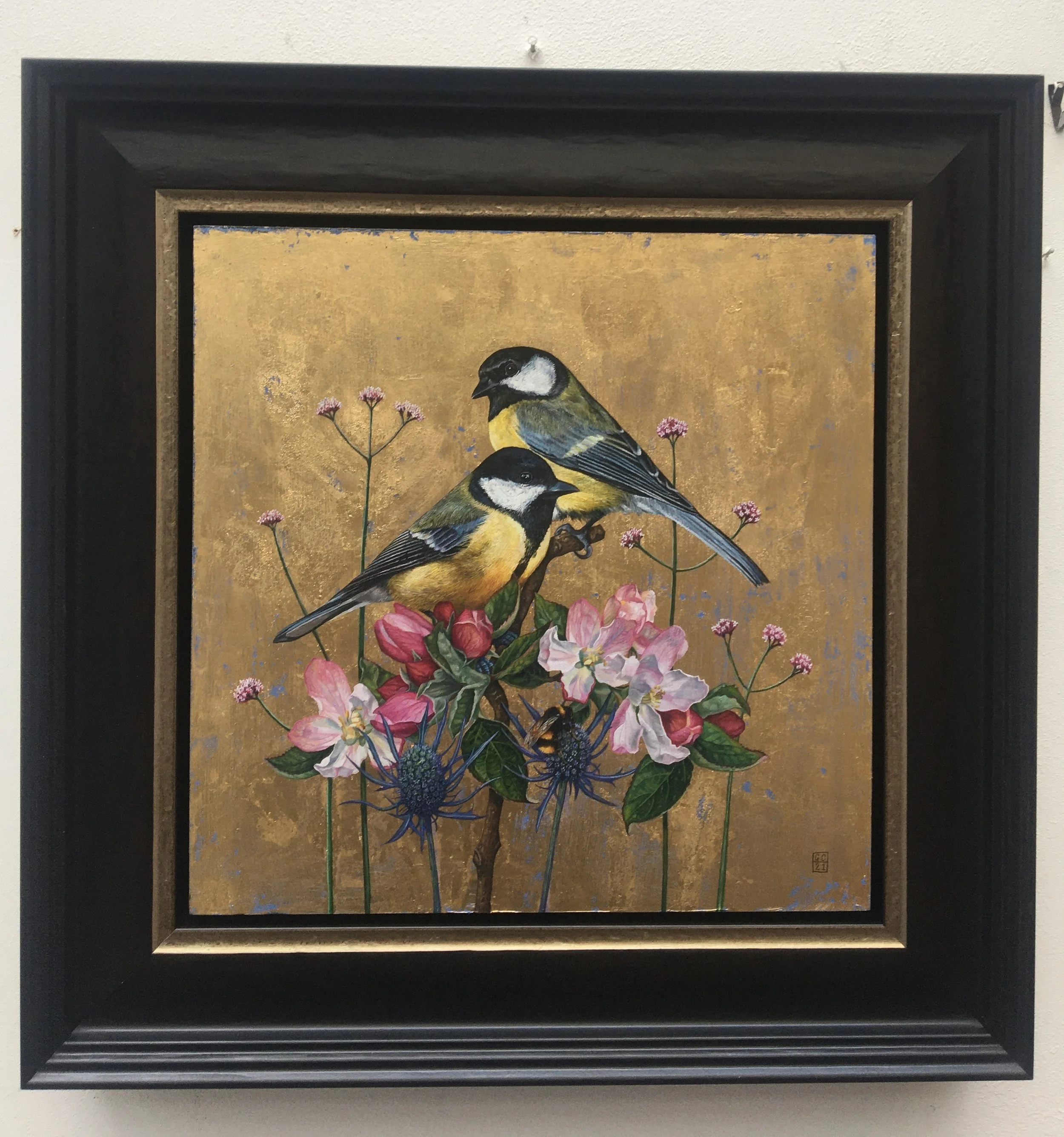 Framed Great Tit painting.jpg
