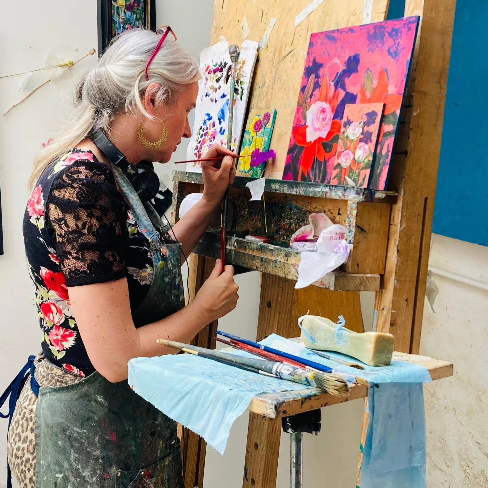 Copper Rose on the easel at Bath Artists' Studios.jpg