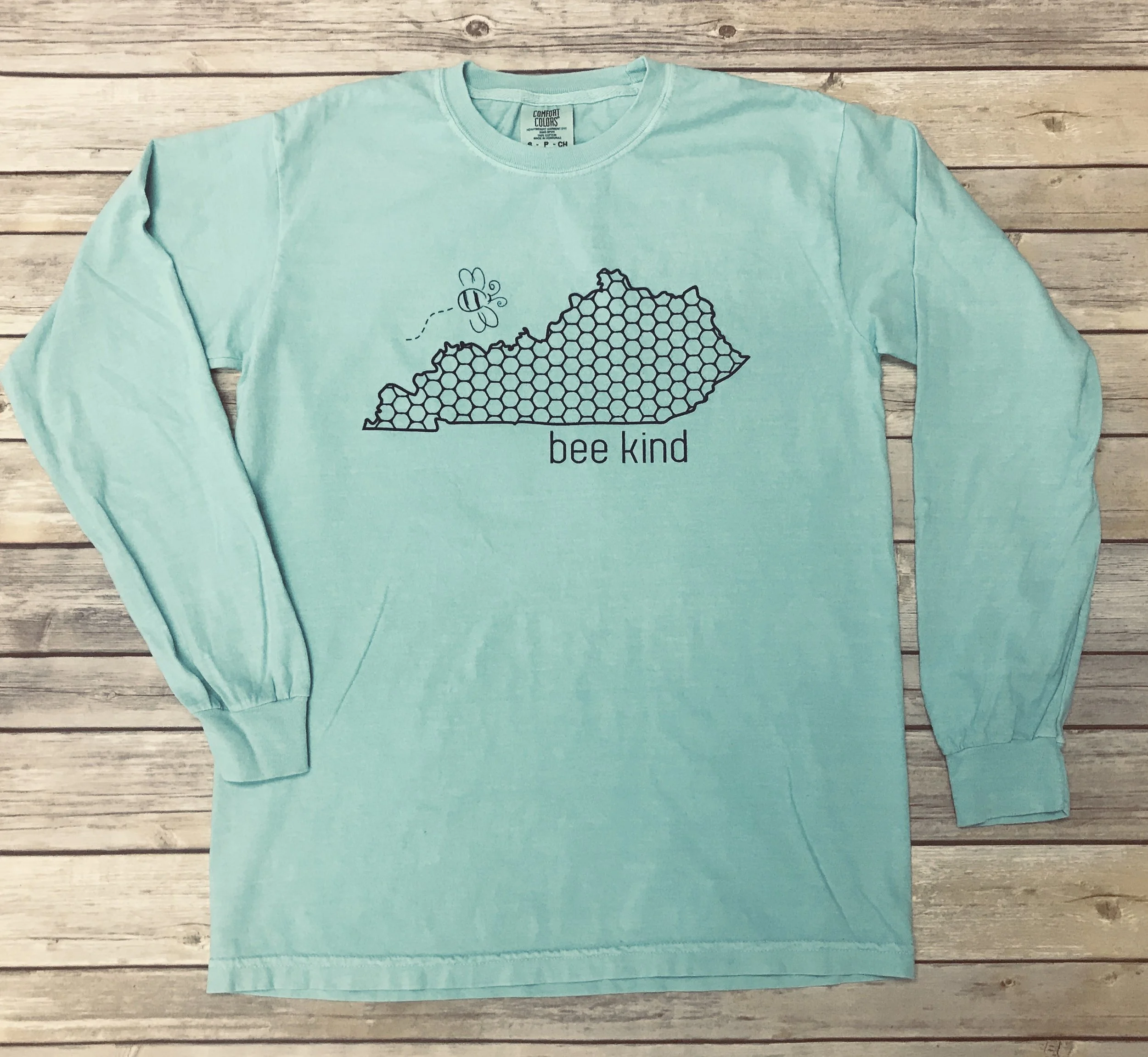 Comfort Colors Mint Bee Kind KY Long Sleeve Tee