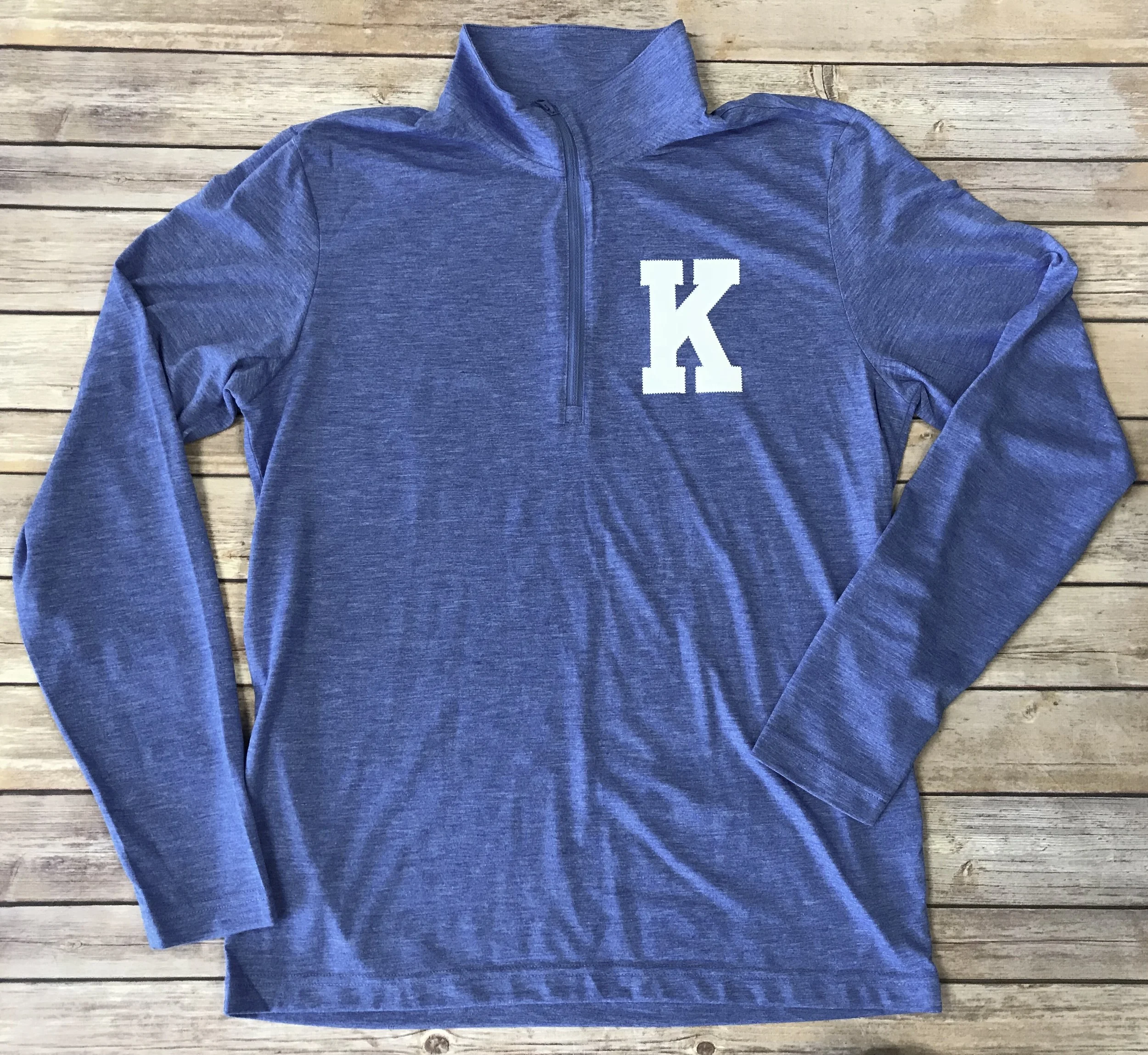 Heather Royal K Applique Tri-Blend K 1/4 Zip