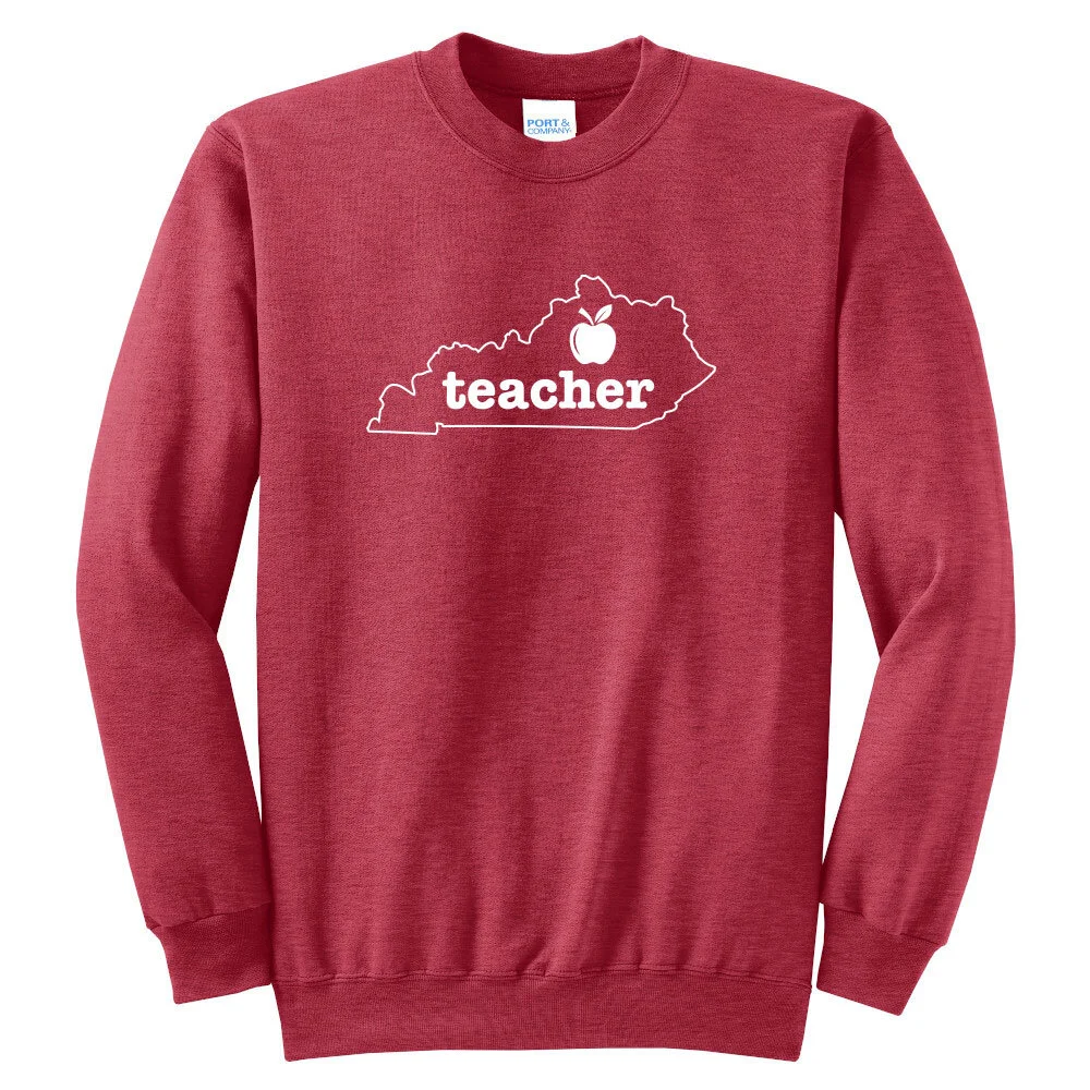 Heather Red KY Teacher Crewneck Sweathshirt