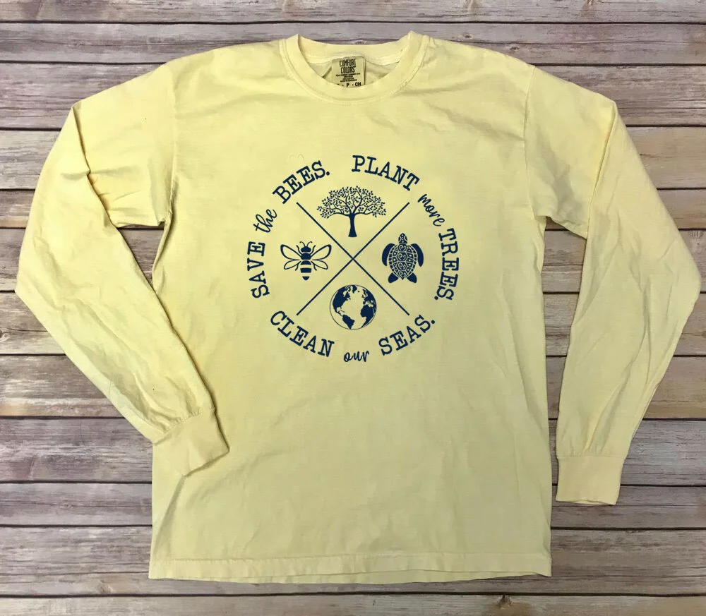 Comfort Colors Butter Bees, Trees, Seas Long Sleeve Tees