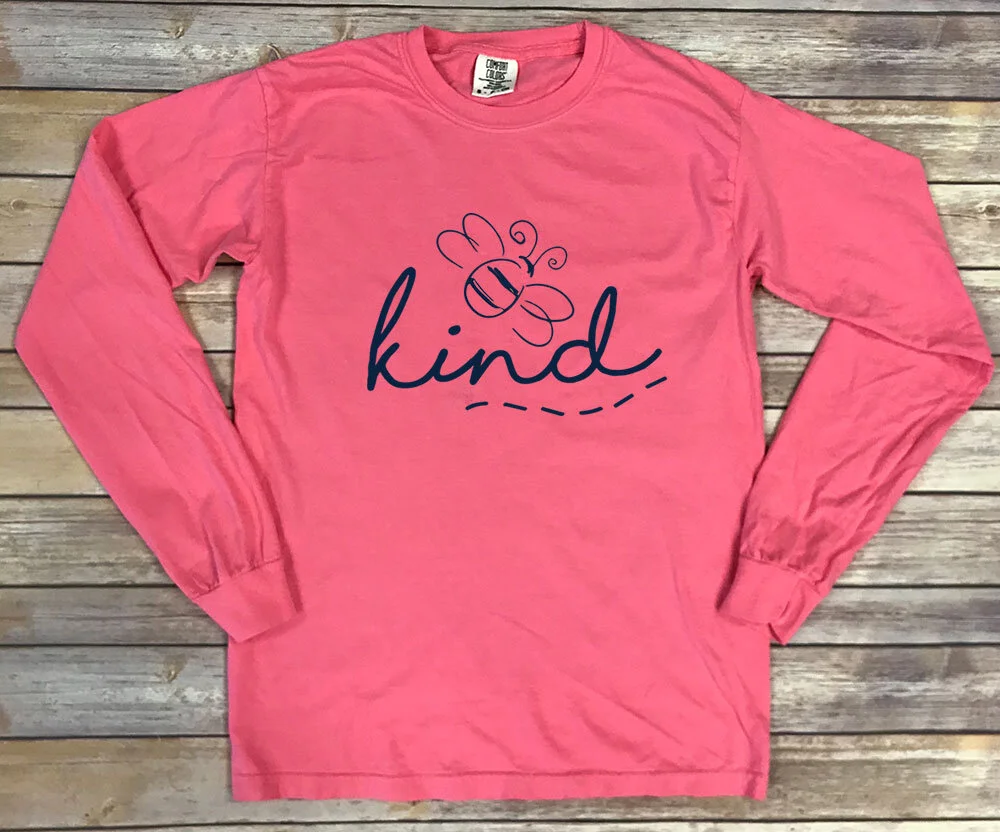 Comfort Colors Peony Bee Kind Script Tee